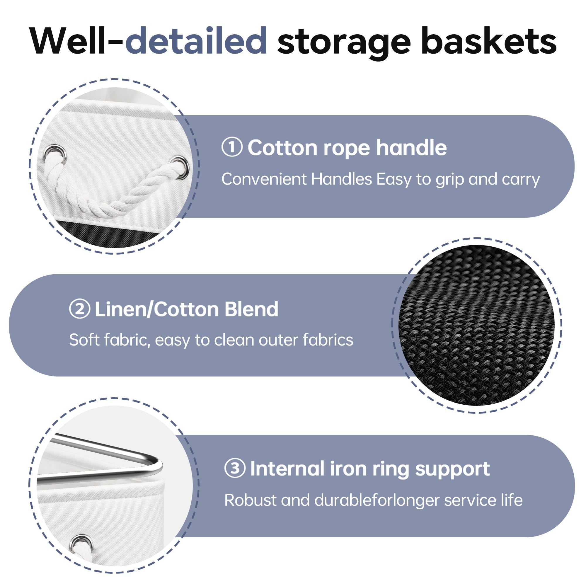 13x13x13 Inch Storage Cube Bins Foldable Organizer Baskets 6 Pack (6 Count)
