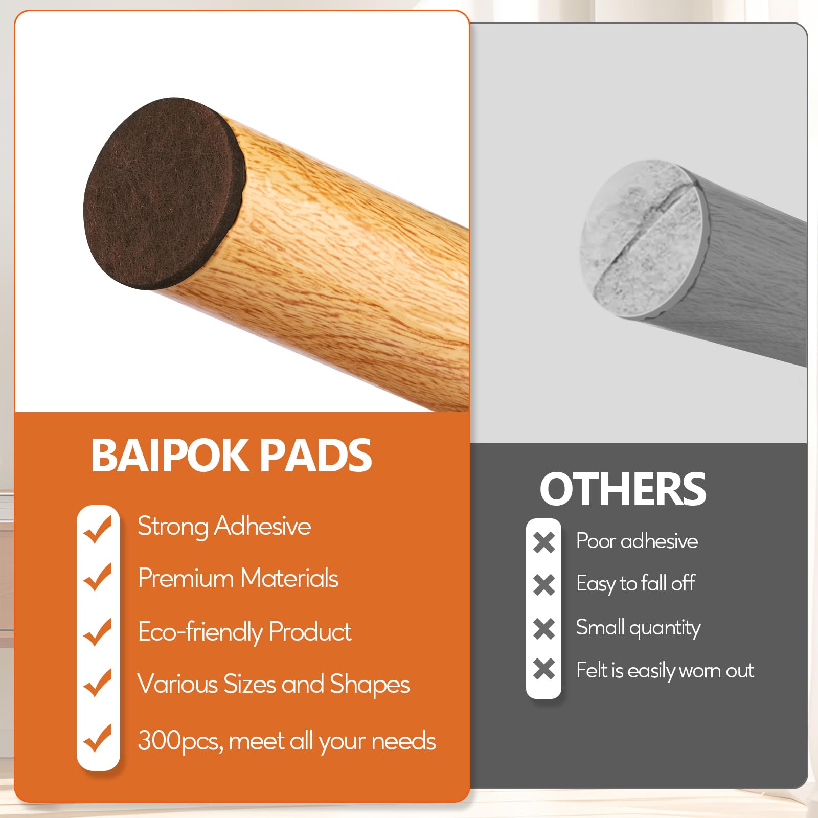 Furniture Pads Felt Pads 300 Pieces Huge Pack Furniture Felt Pads (300 Count)