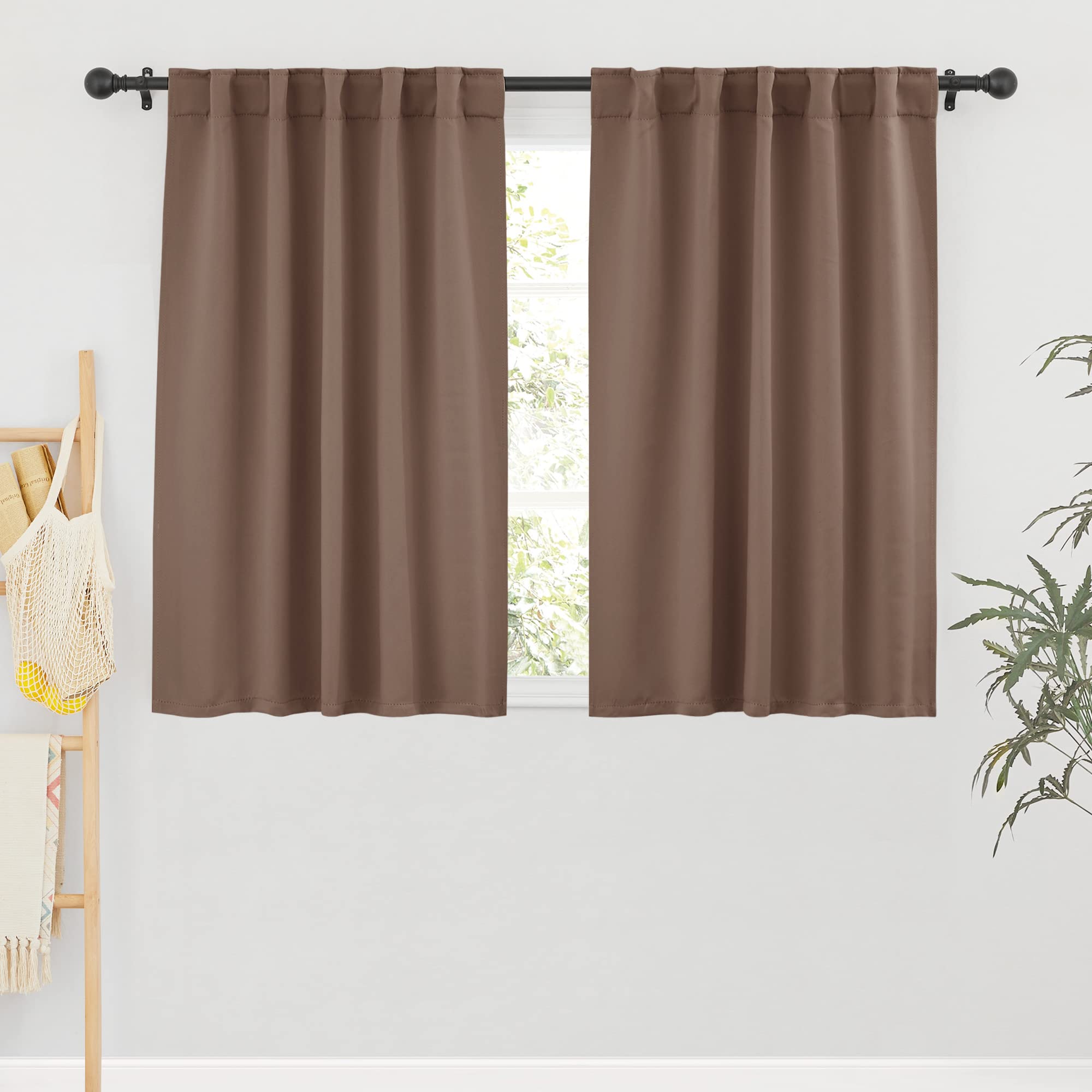 Small Window Curtains Blackout for Kitchen Bathroom Cafe RV Camper (2 Count)