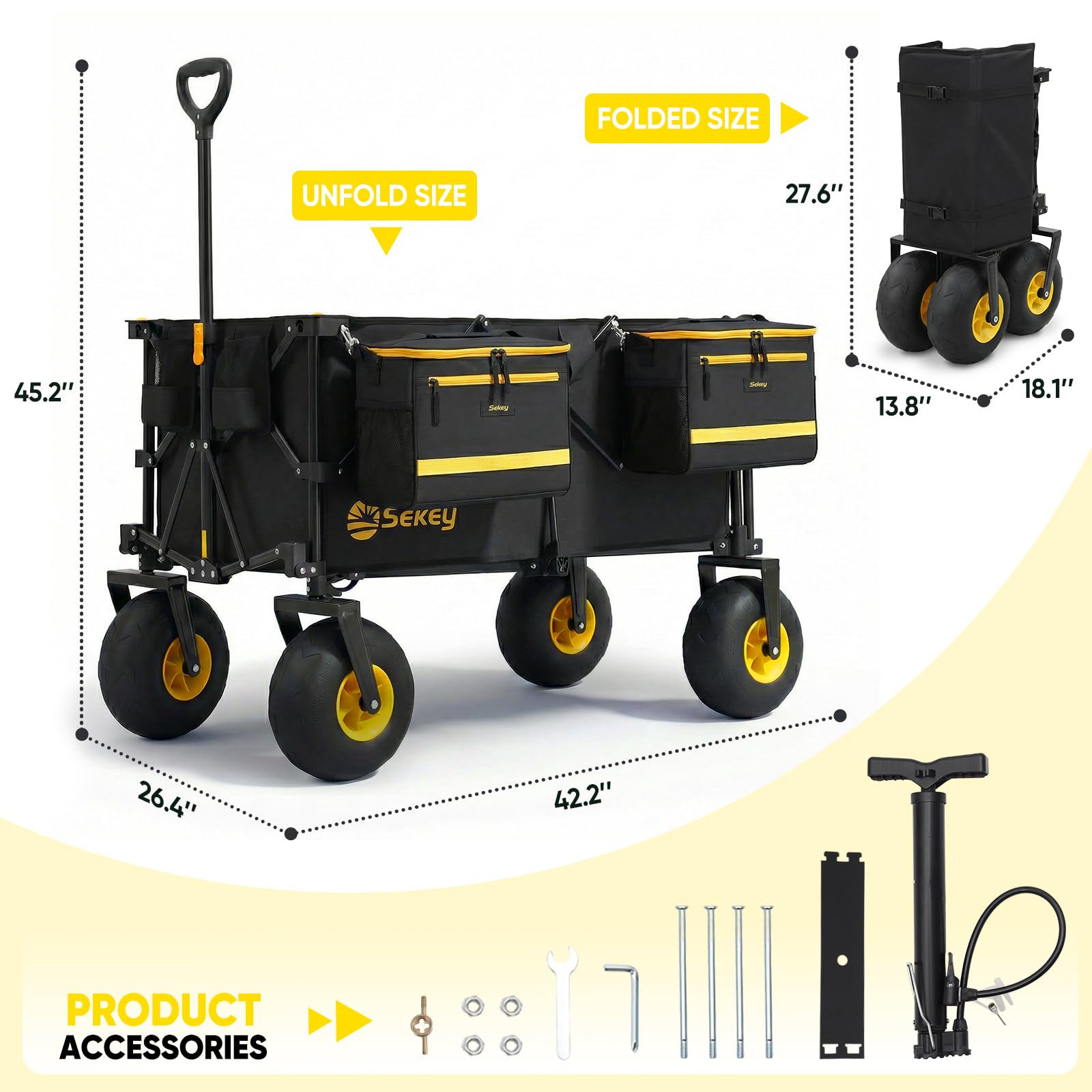 Heavy Duty Beach Wagon with 9" Big Sand
