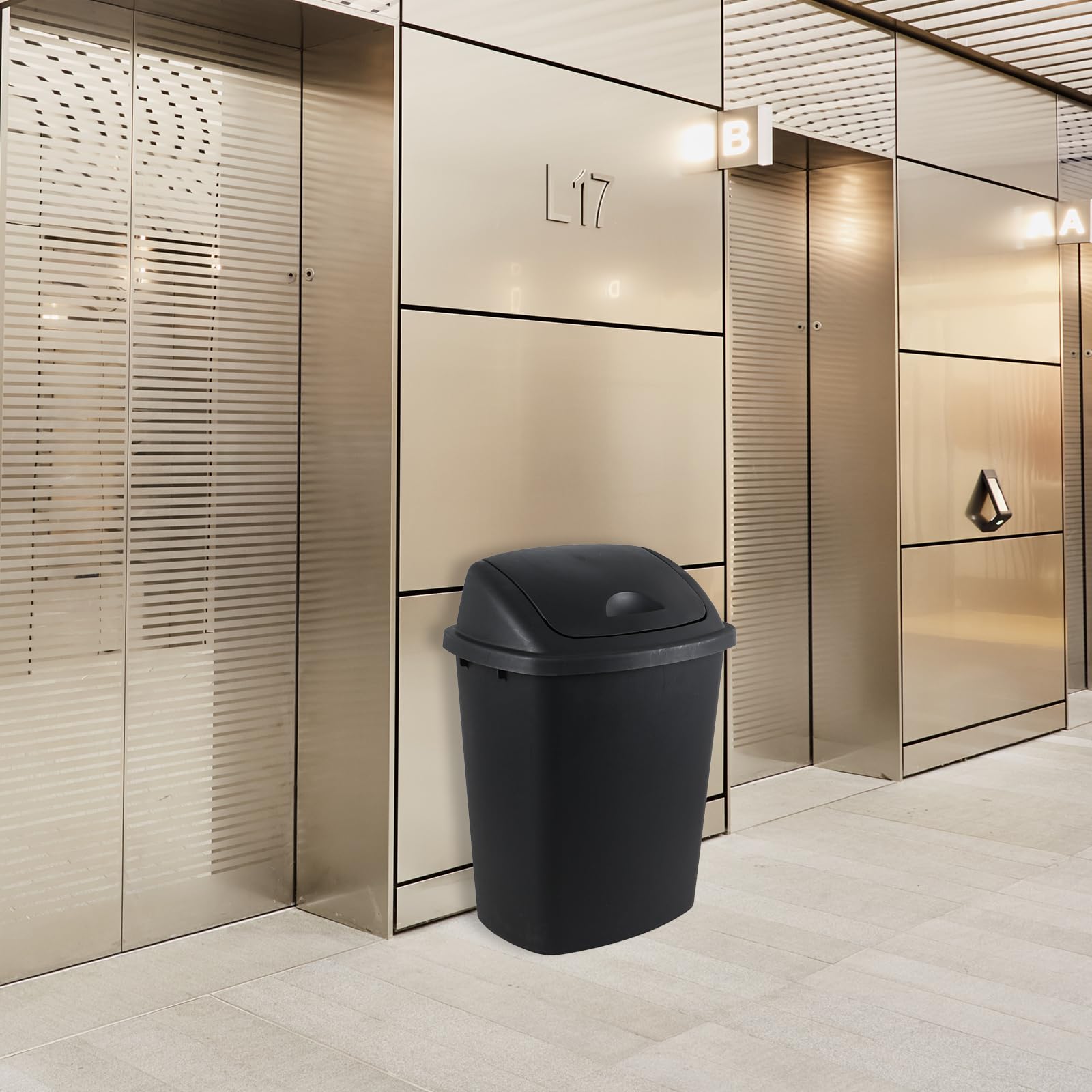 40L 10 Gallon Plastic Swing Lid Trash Garbage Cans (4 Count)