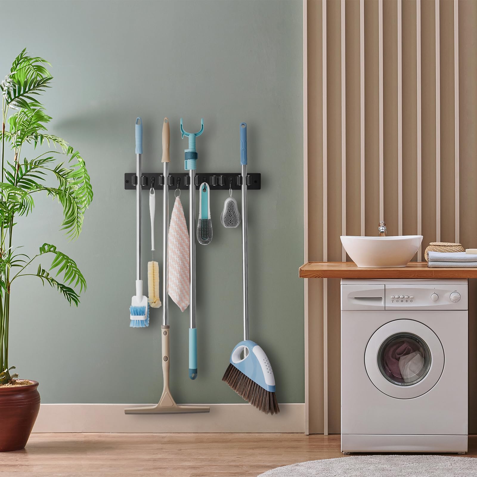 Mop and Broom Holder Wall Mount