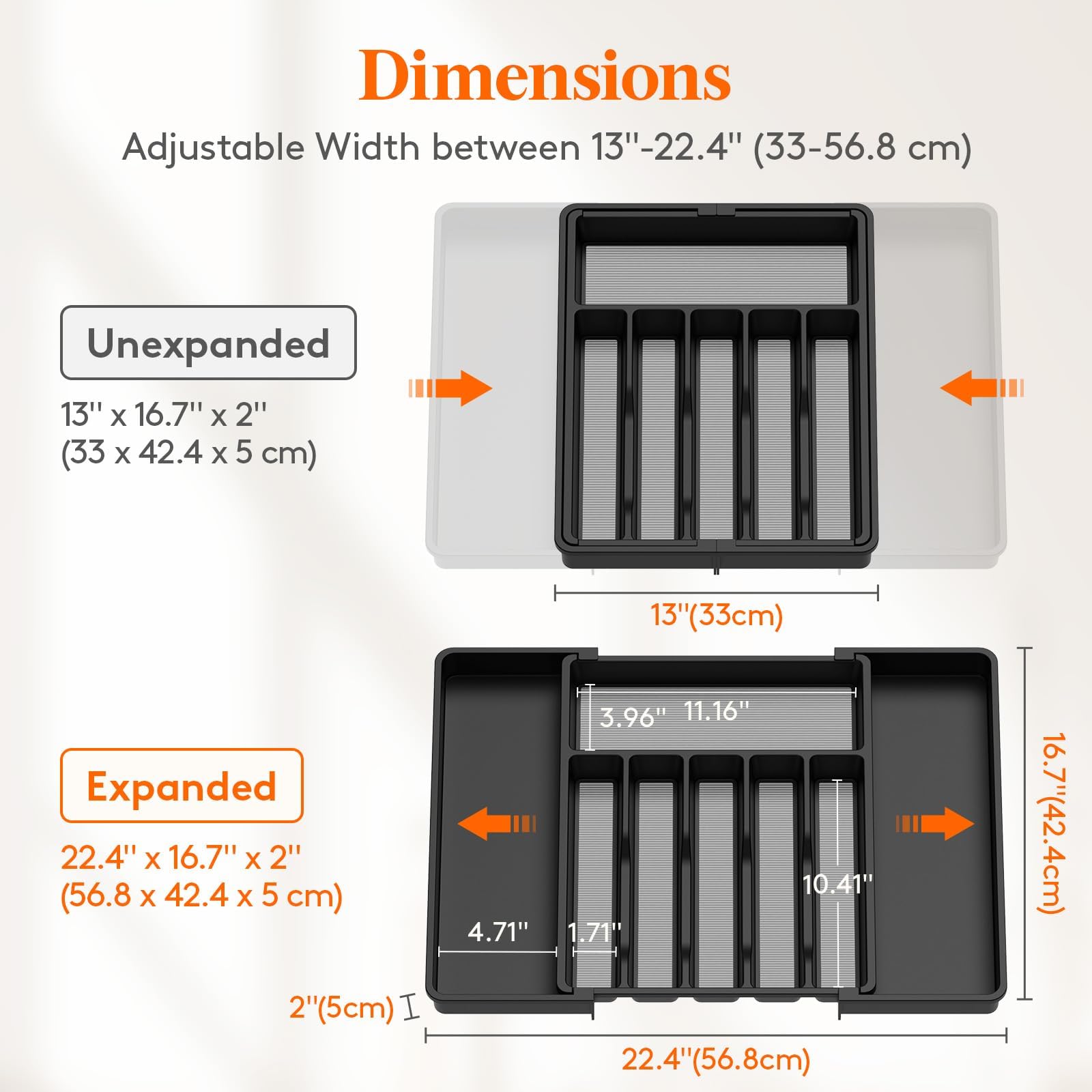 Extra Large Silverware Drawer Organizer