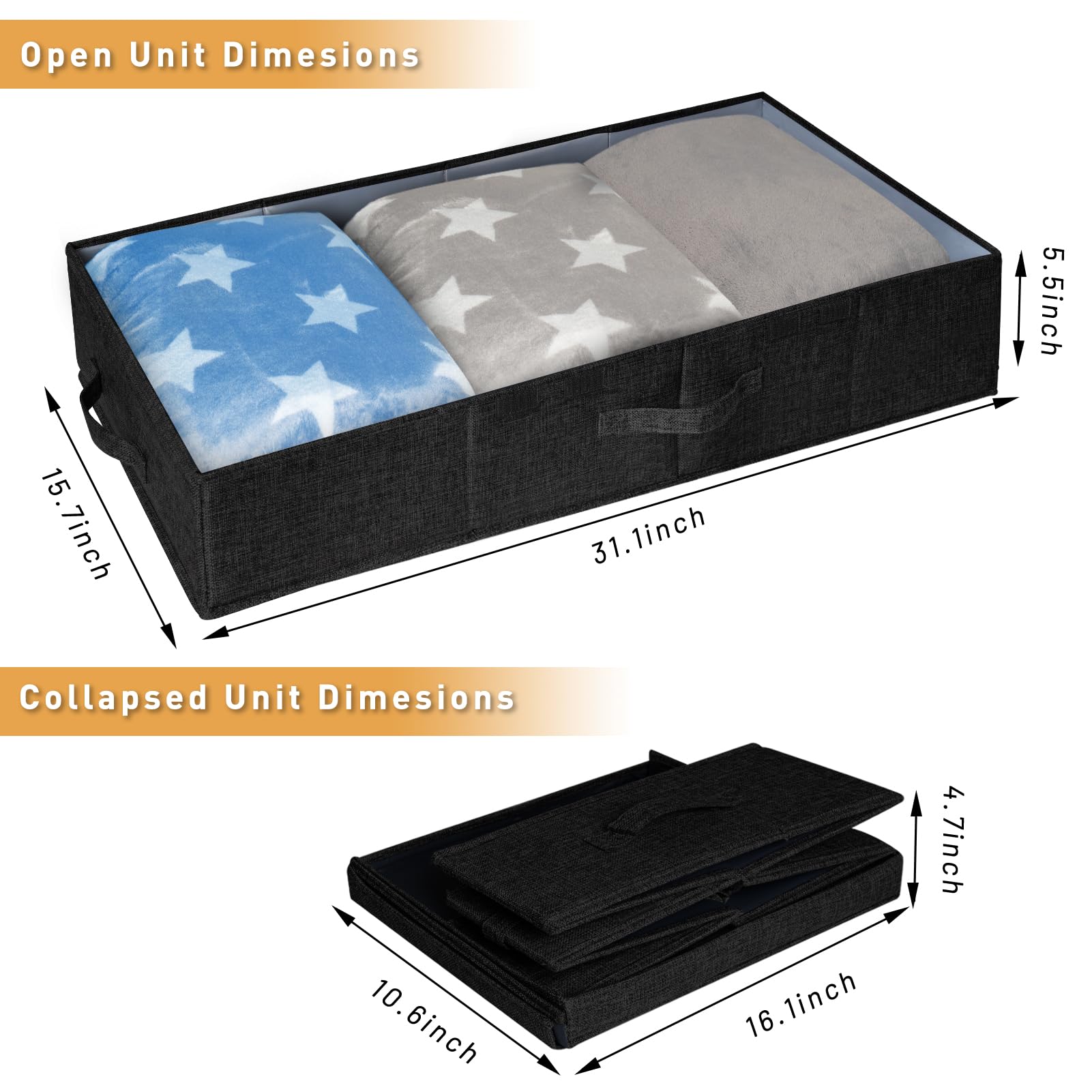 6 in Tall Under Bed Storage Containers with Lid