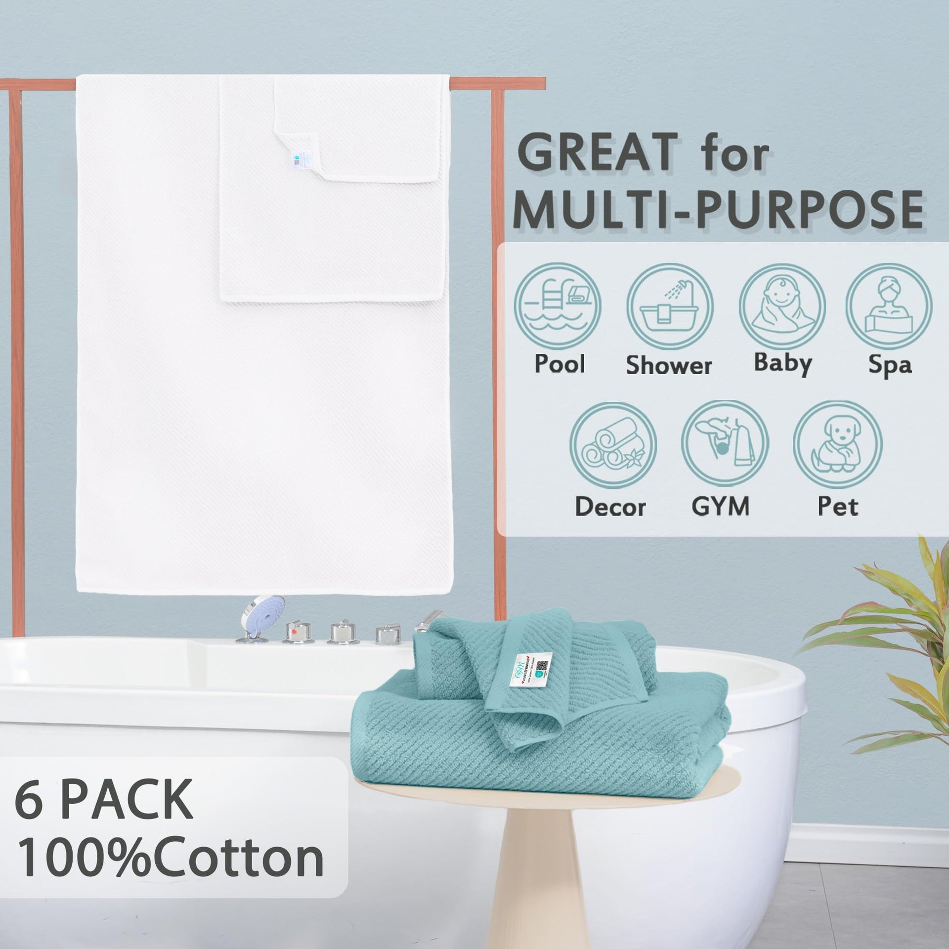 6PC Towel Set (6 Count)