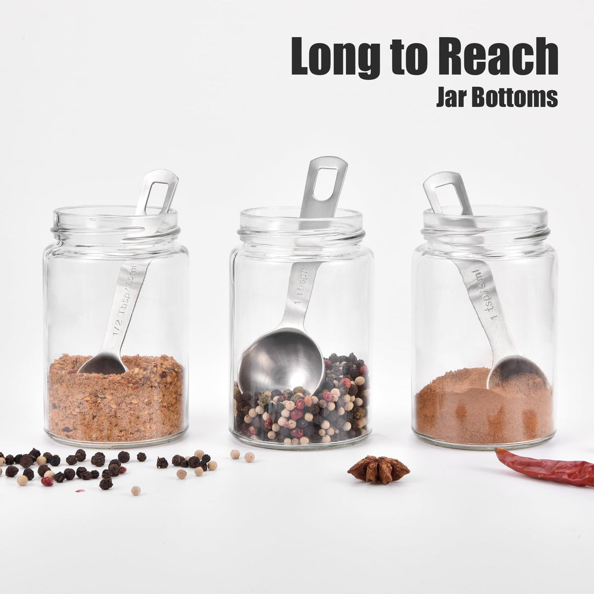 18 8 Stainless Steel Measuring Spoons with Engraved Metric (6 Count)