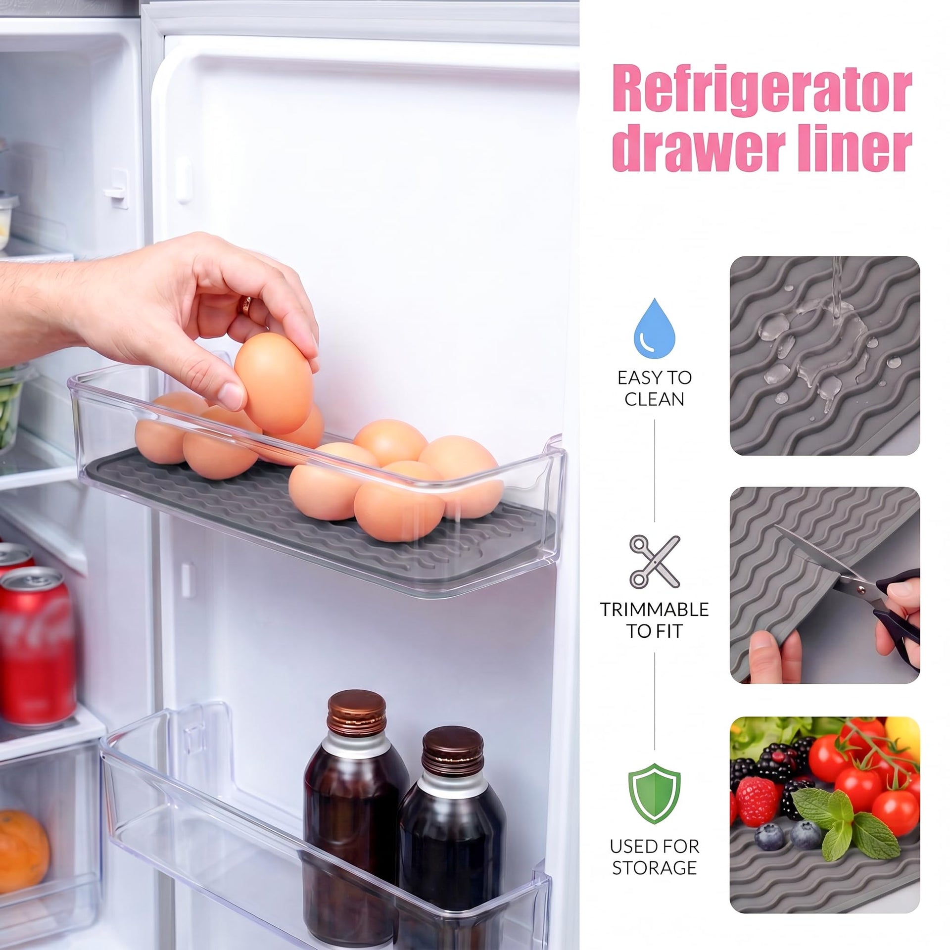 Silicone Dish Drying Mat for Multiple Usage