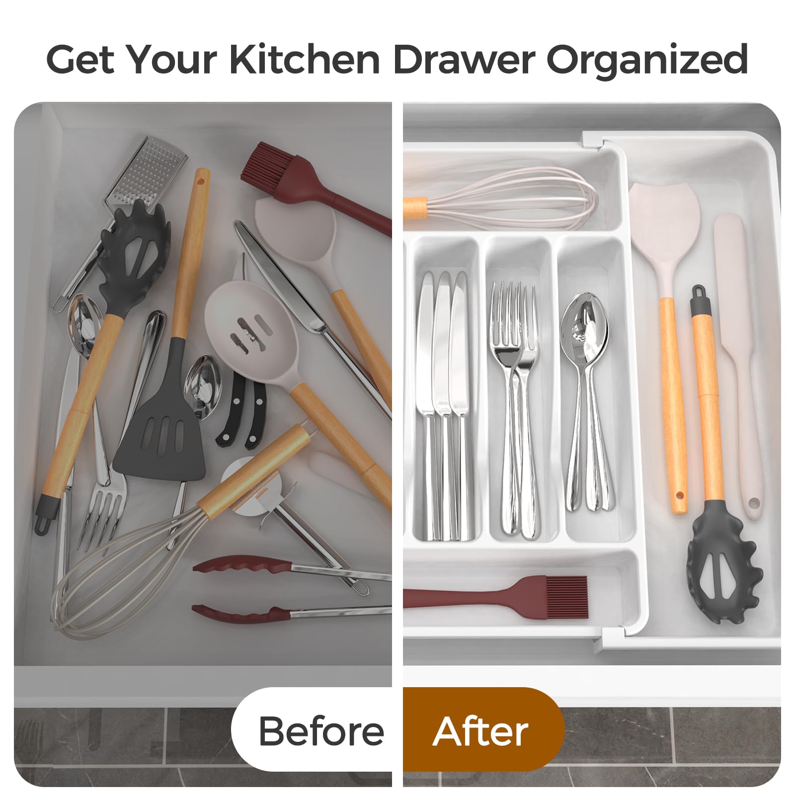 Extra Large Expandable Silverware Organizer