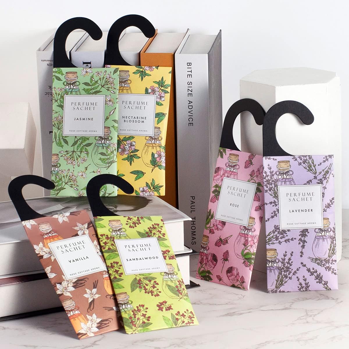 Large 12 Packs Fresh Linen Hanging Scented Sachets Long (12 Count)