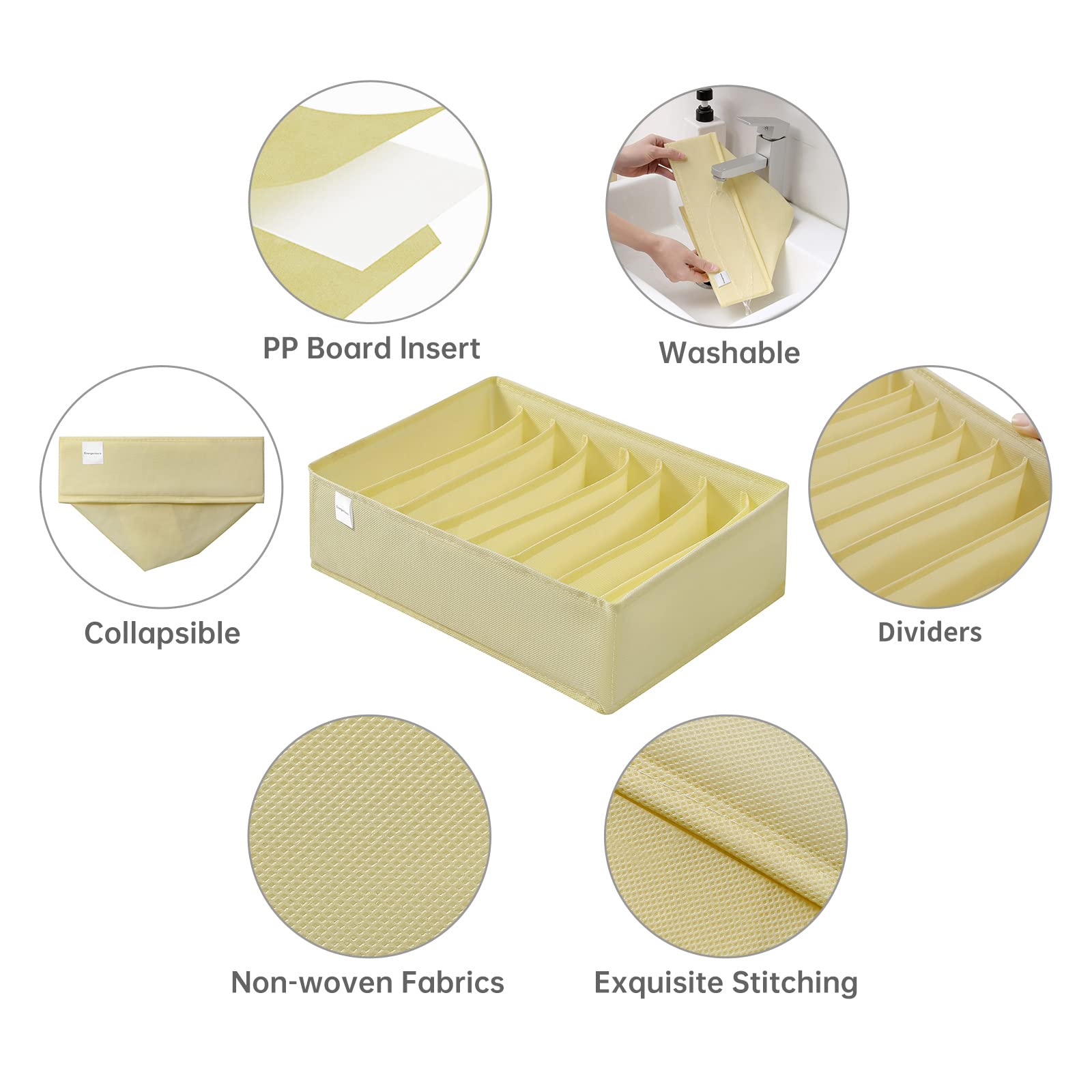 4 Packs T shirt Drawer Organizers for Clothing (4 Count)