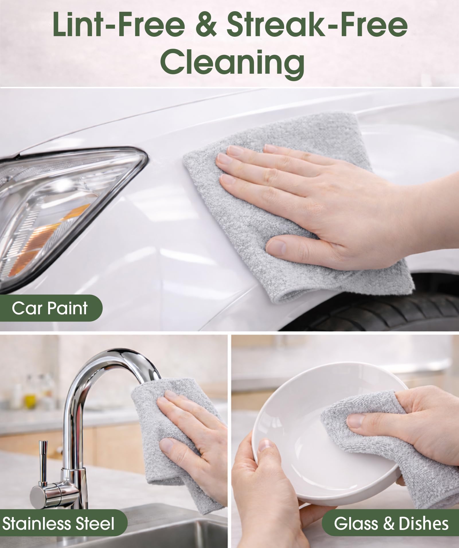 Microfiber Cleaning Cloth Roll (100 Count)