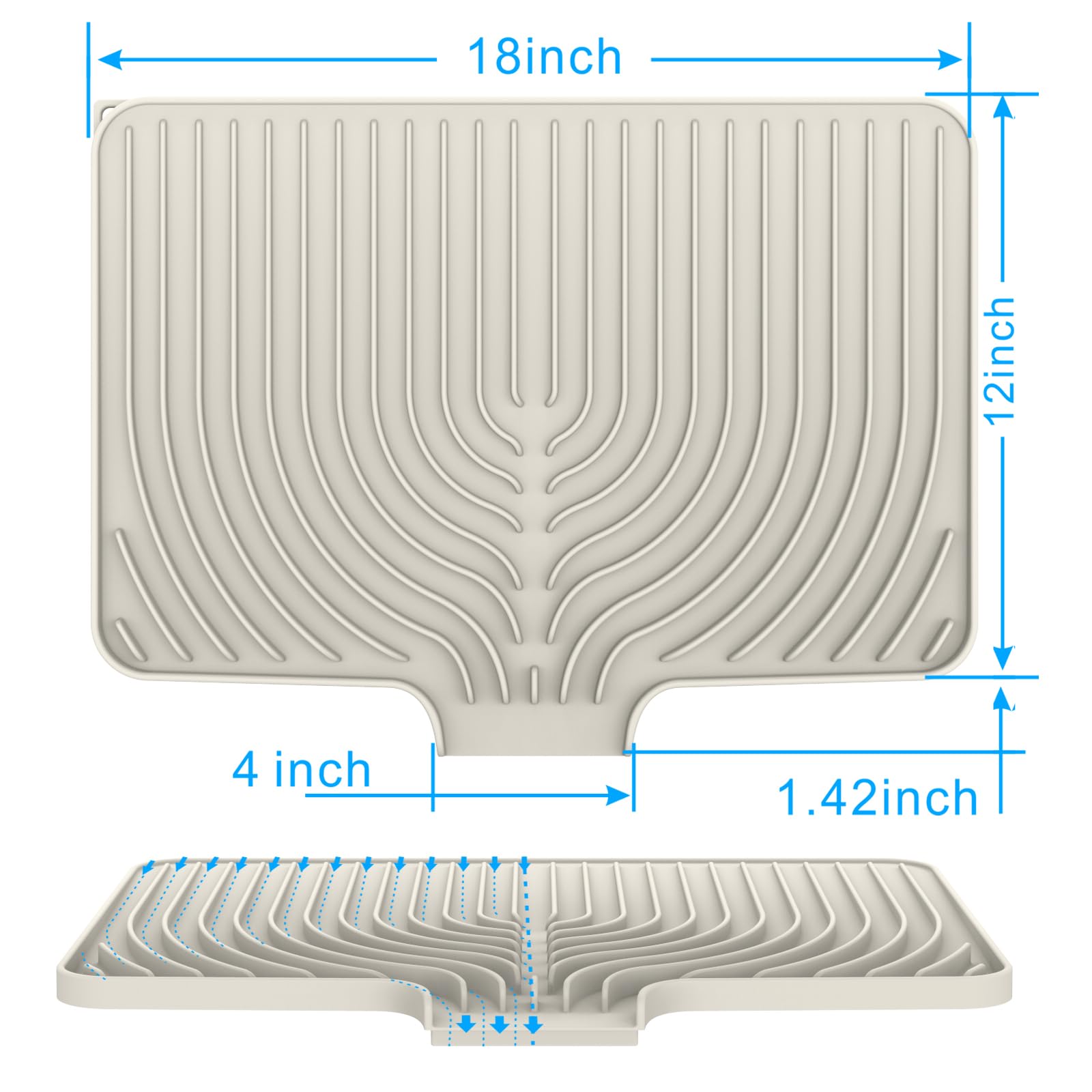 Dish drying mats for kitchen counter