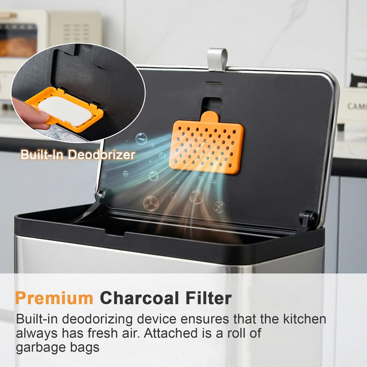 Mini Hanging Trash Can with Lid for Kitchen Cabinet Door