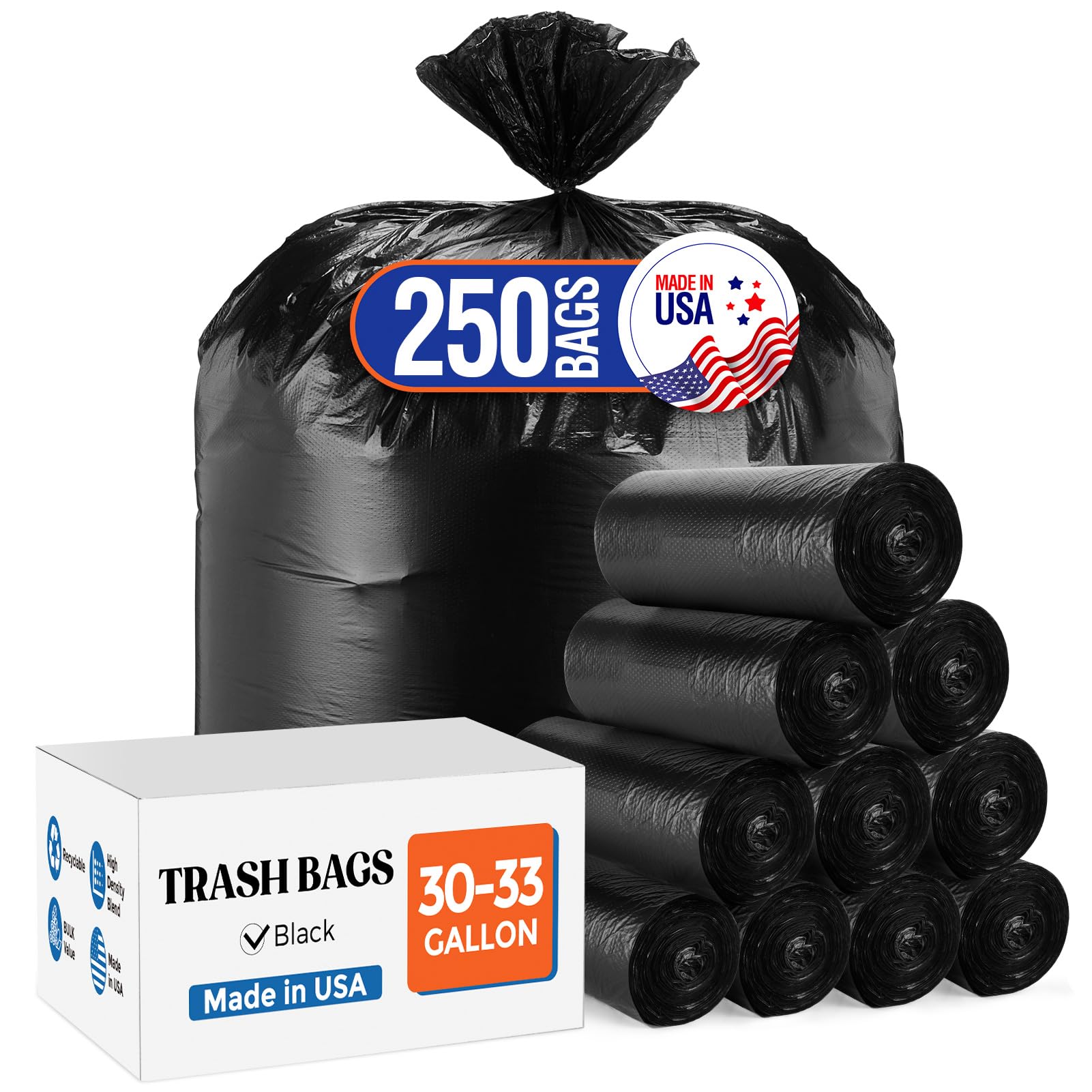 30 33 Gallon Trash Bags (250 Count)
