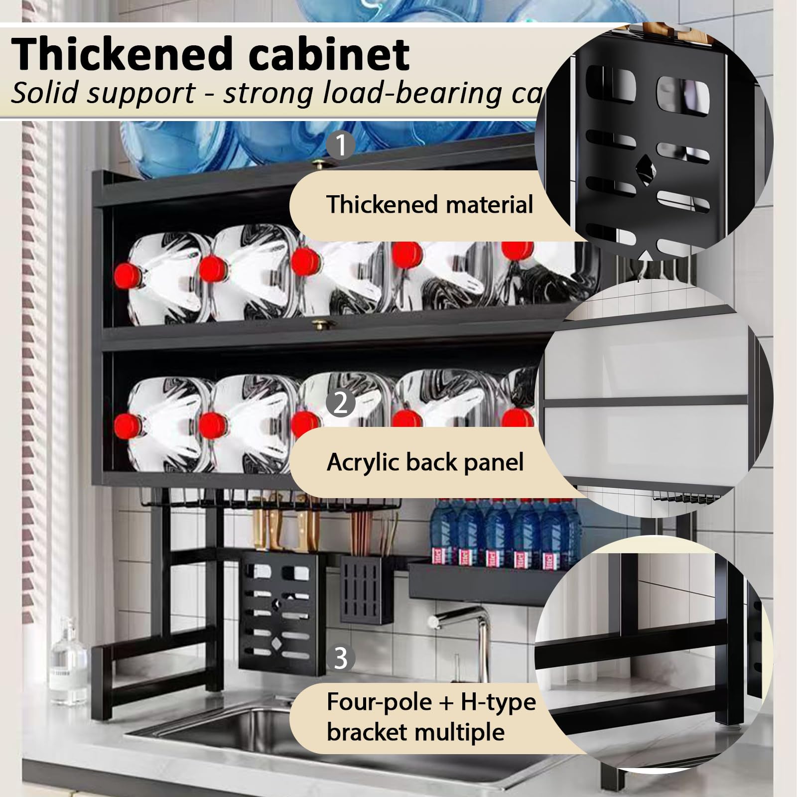 Dish Drying Rack 4 Tiers with Cover