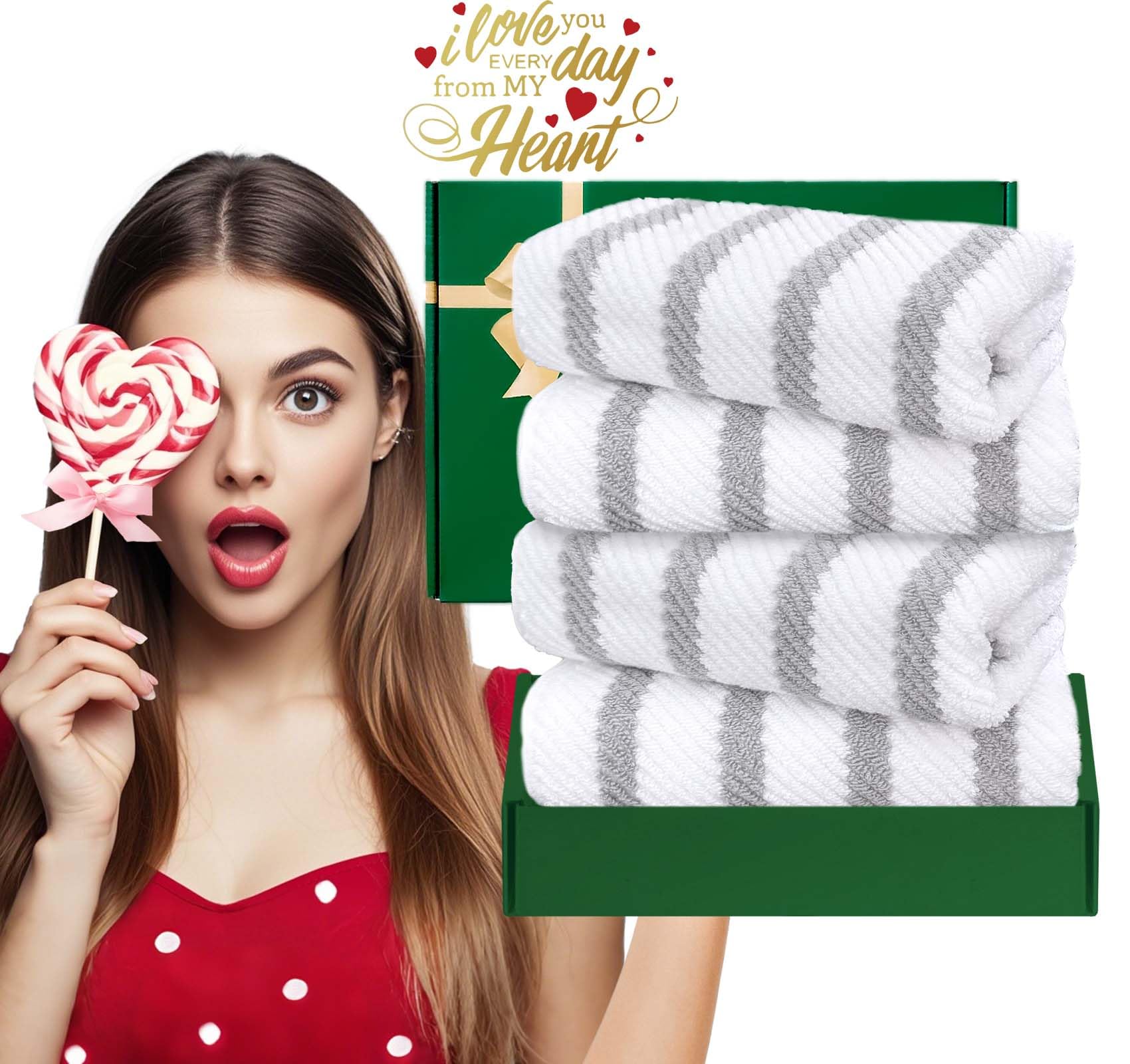 Bathroom Hand Towels 4PC (4 Count)