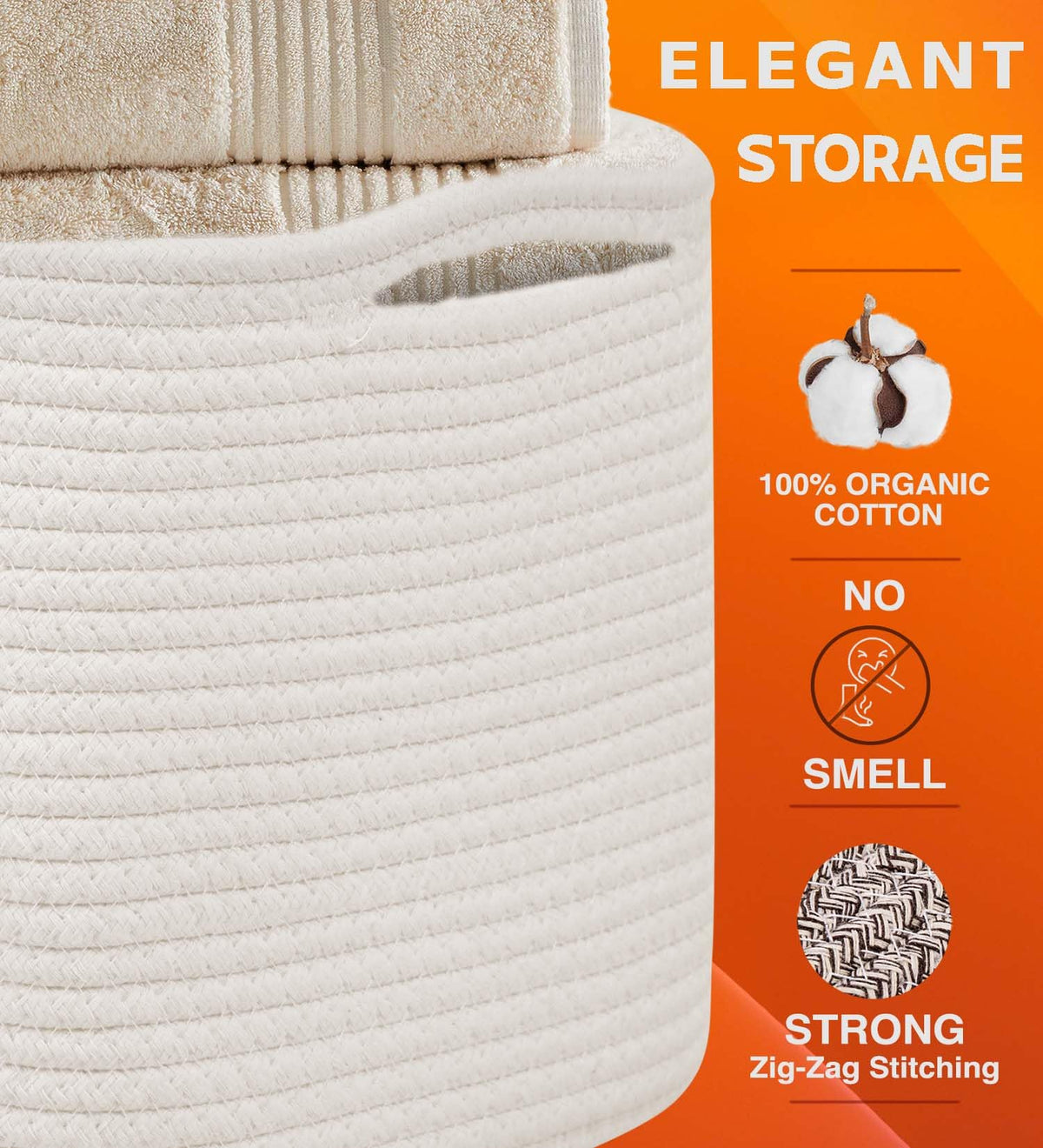 Cotton Rope Baskets for Organizing (3 Count)