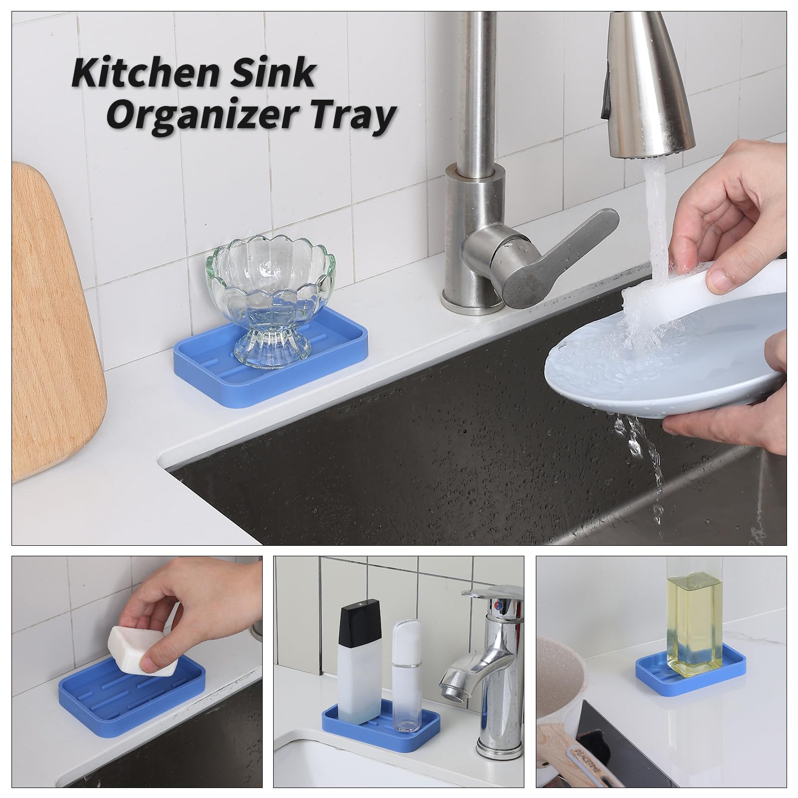 Silicone Kitchen Sink Organizer Tray for Multiple Usage