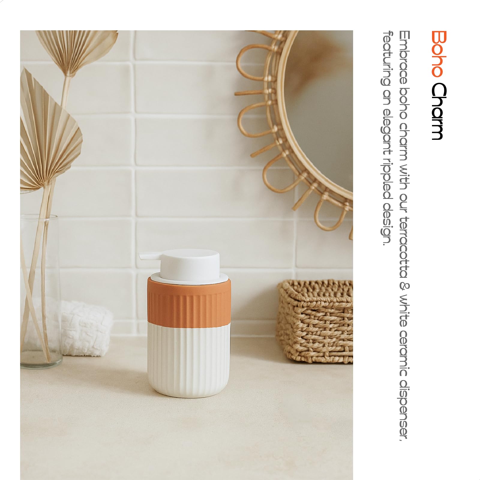 Hand Dipped Boho Ceramic Foam Dispenser 2 Pack (2 Count)