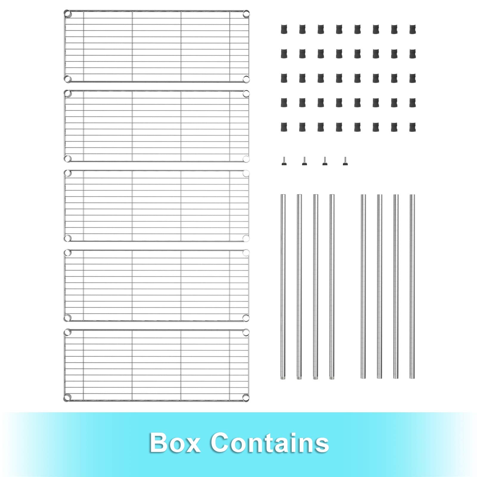 5 Tier Heavy Duty Wire Shelving