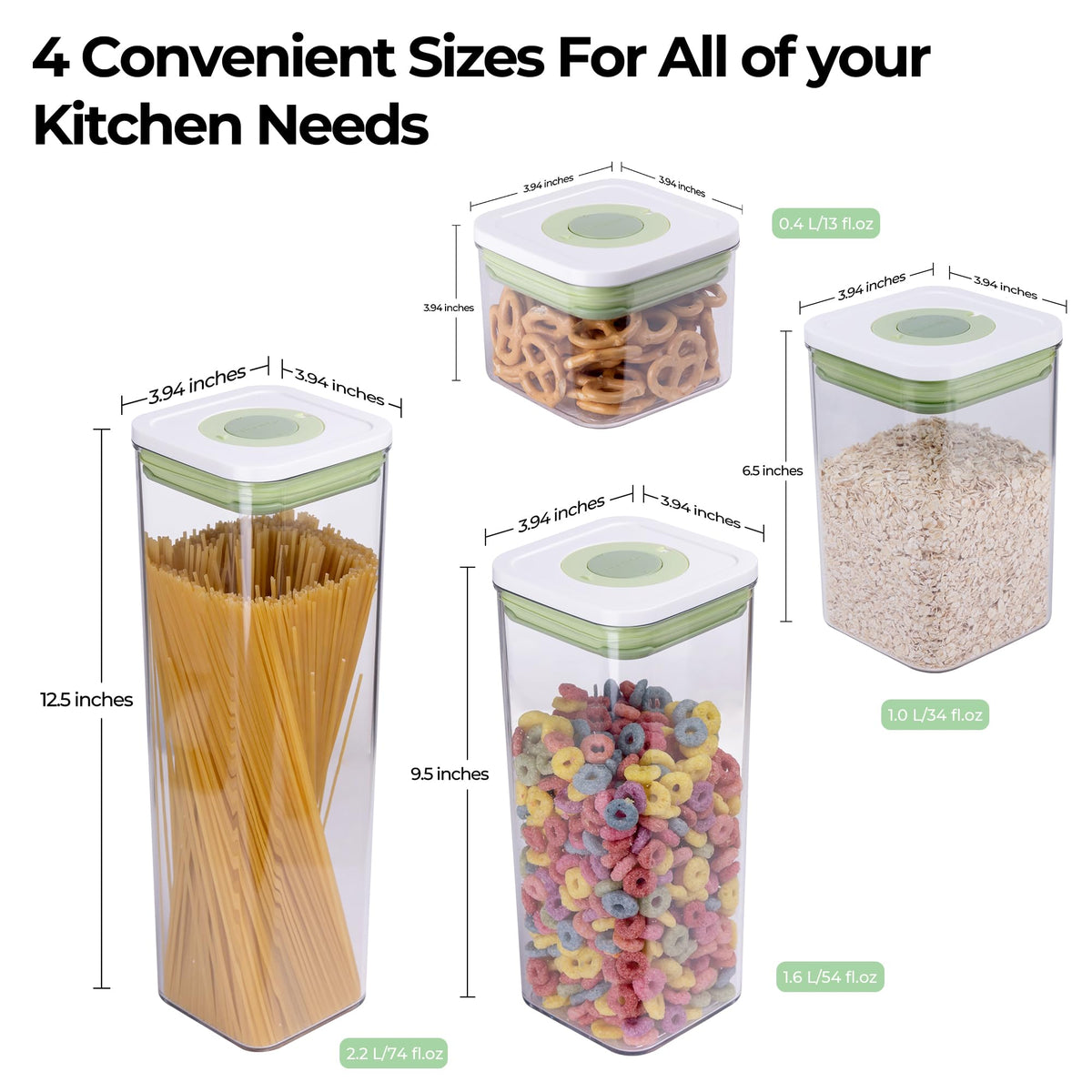 Pop Airtight Food Storage Containers with Date Recording Lids (7 Count)