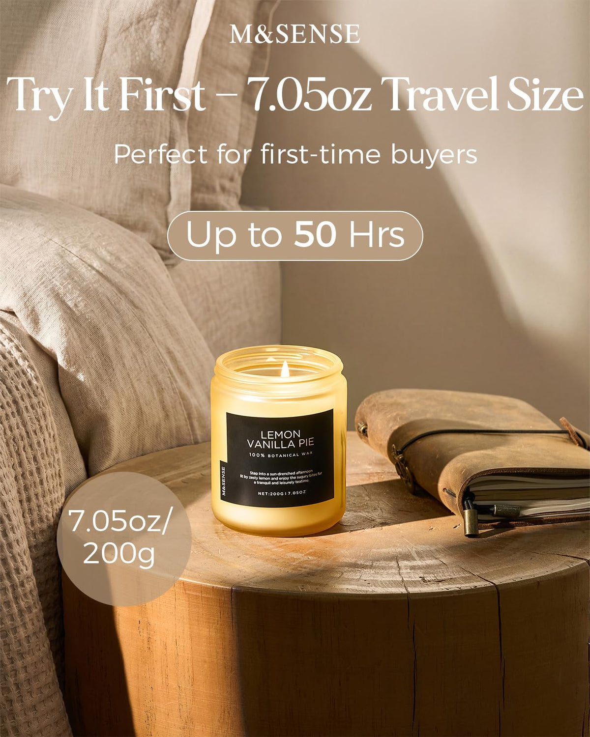 Lemon Vanilla Scented Candles for Home (7.05 Ounce)