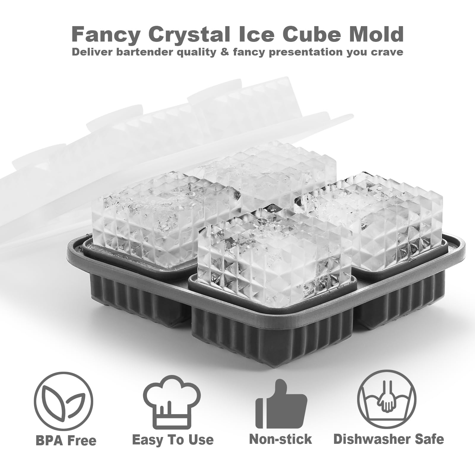 3D Square Ice Cube Tray