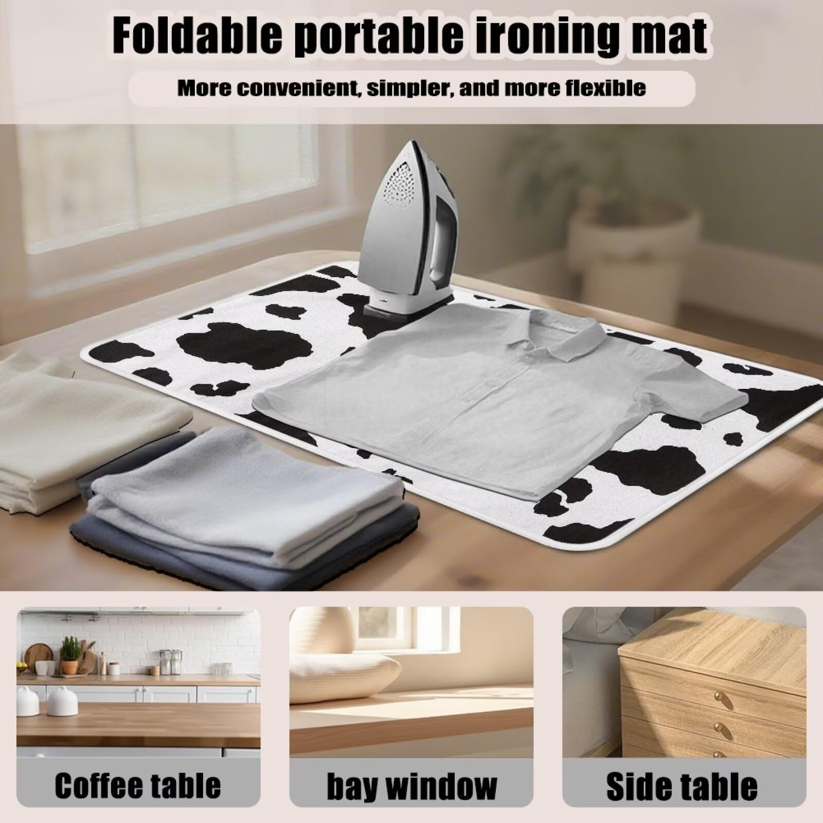 Cow Print Ironing Mat Portable Ironing Pad