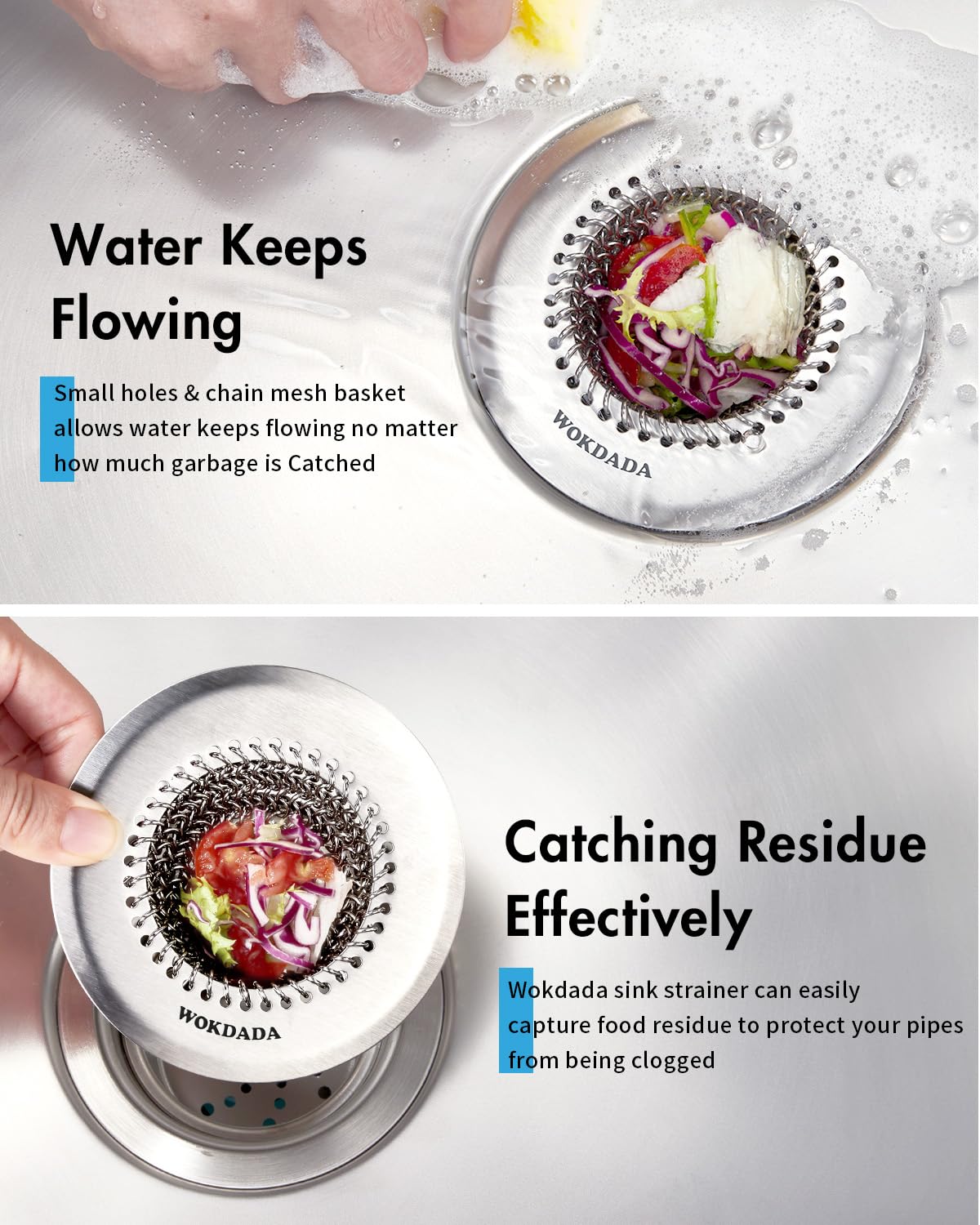 2 Pack Upgraded Sink Drain Strainer (2 Count)