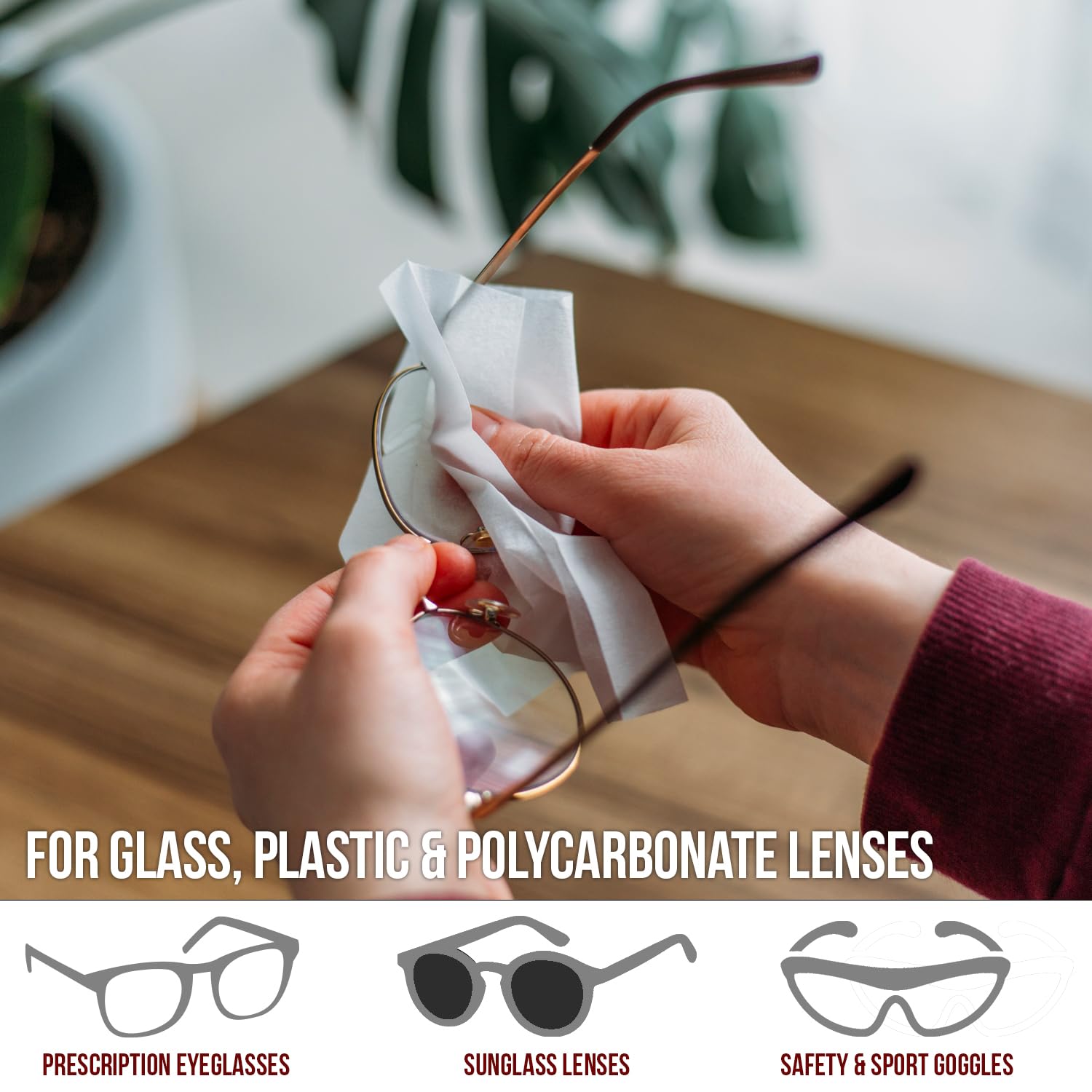 Eyeglass Lens Wipes l Pre (200 Count)