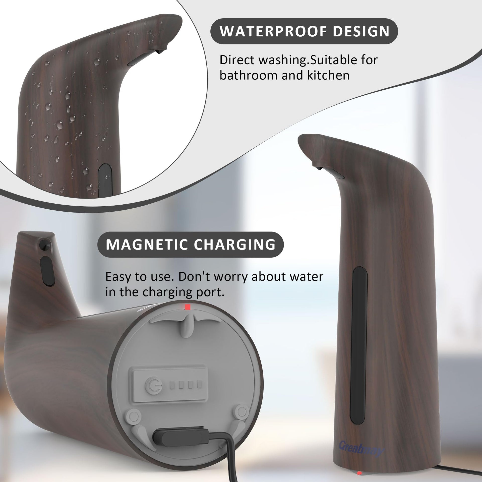 Touchless Automatic Soap Dispenser 400ml Rechargeable