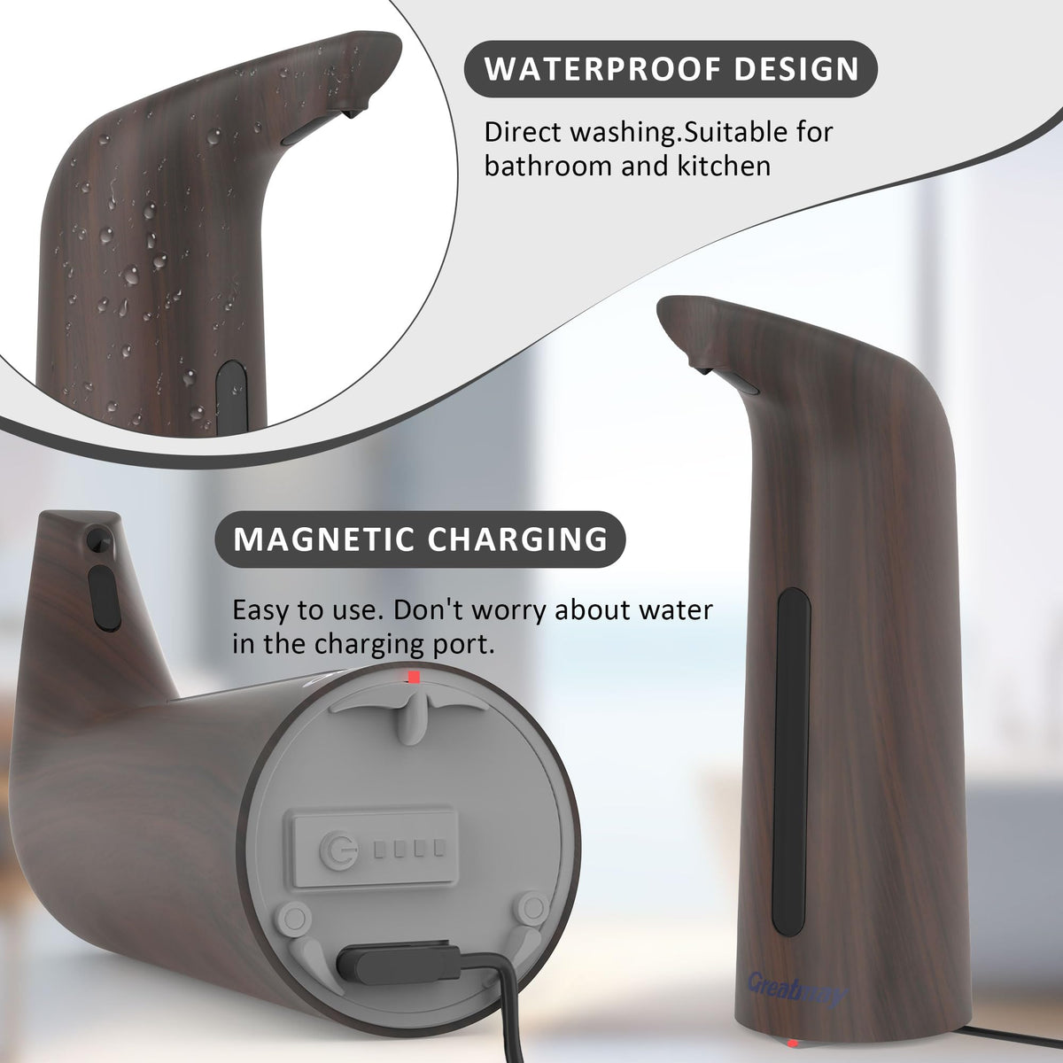 Touchless Automatic Soap Dispenser 400ml Rechargeable