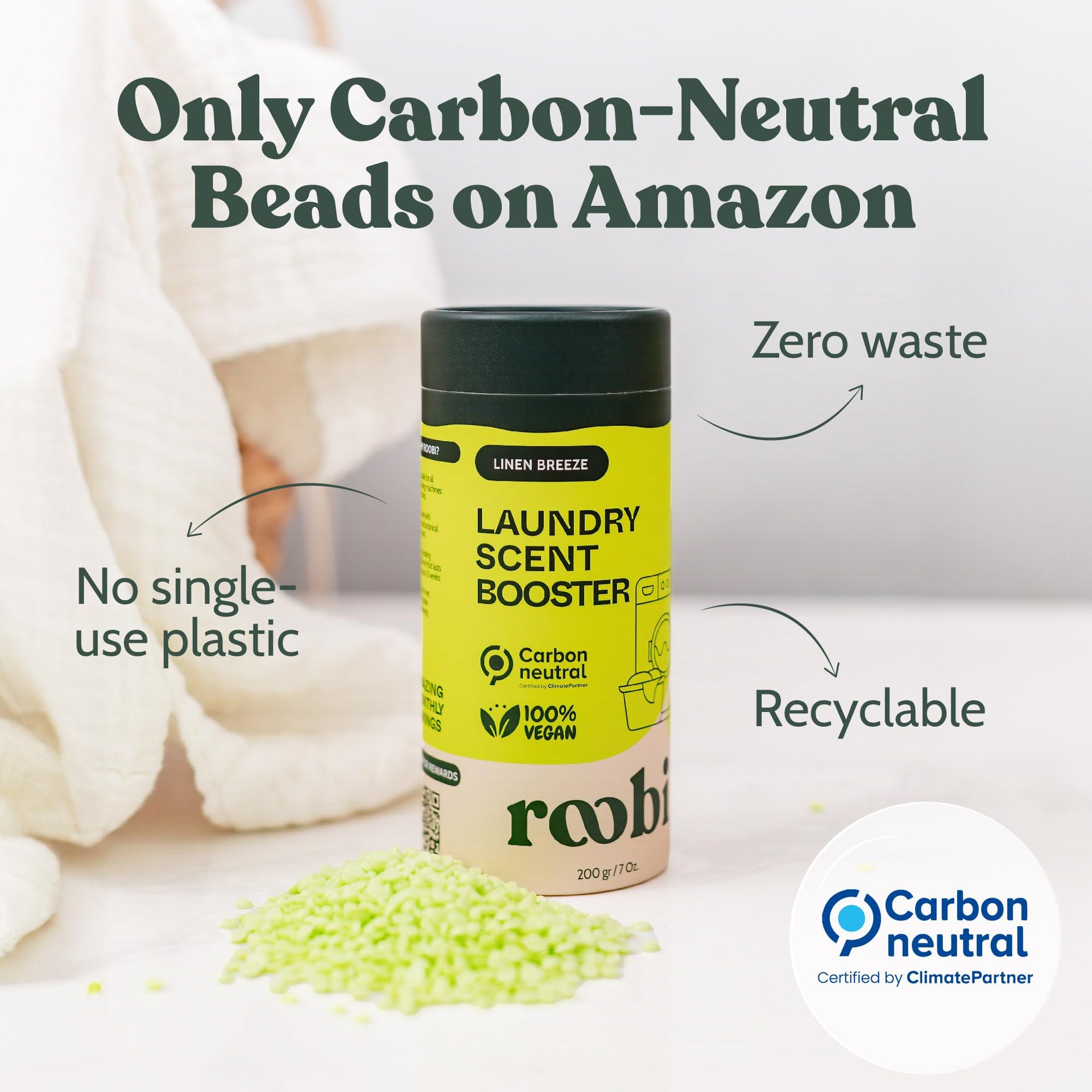 Sustainable Laundry Scent Booster Beads. Linen Breeze Fragrance (7 Ounce)
