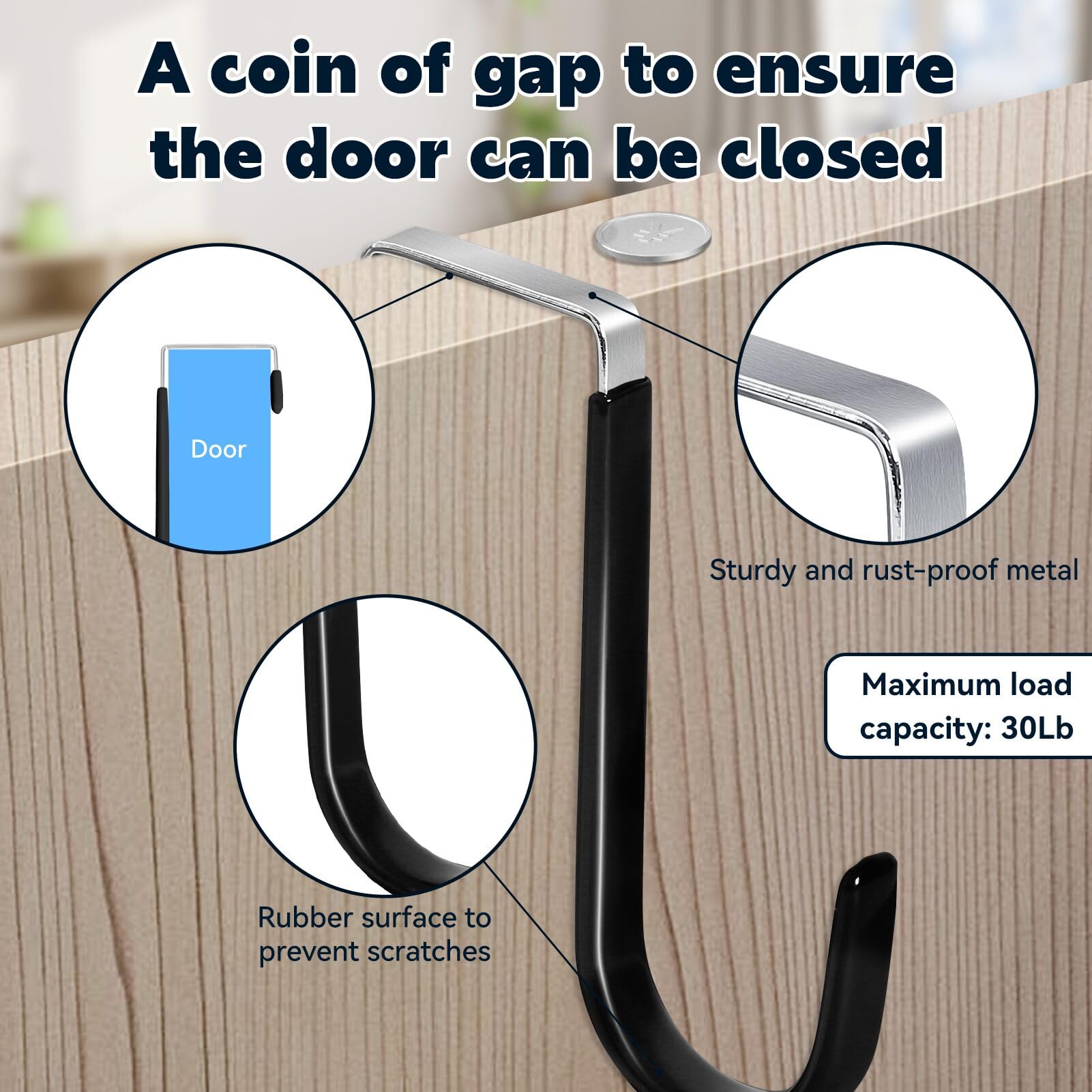 4 Pack Over The Door Hooks (4 Count)