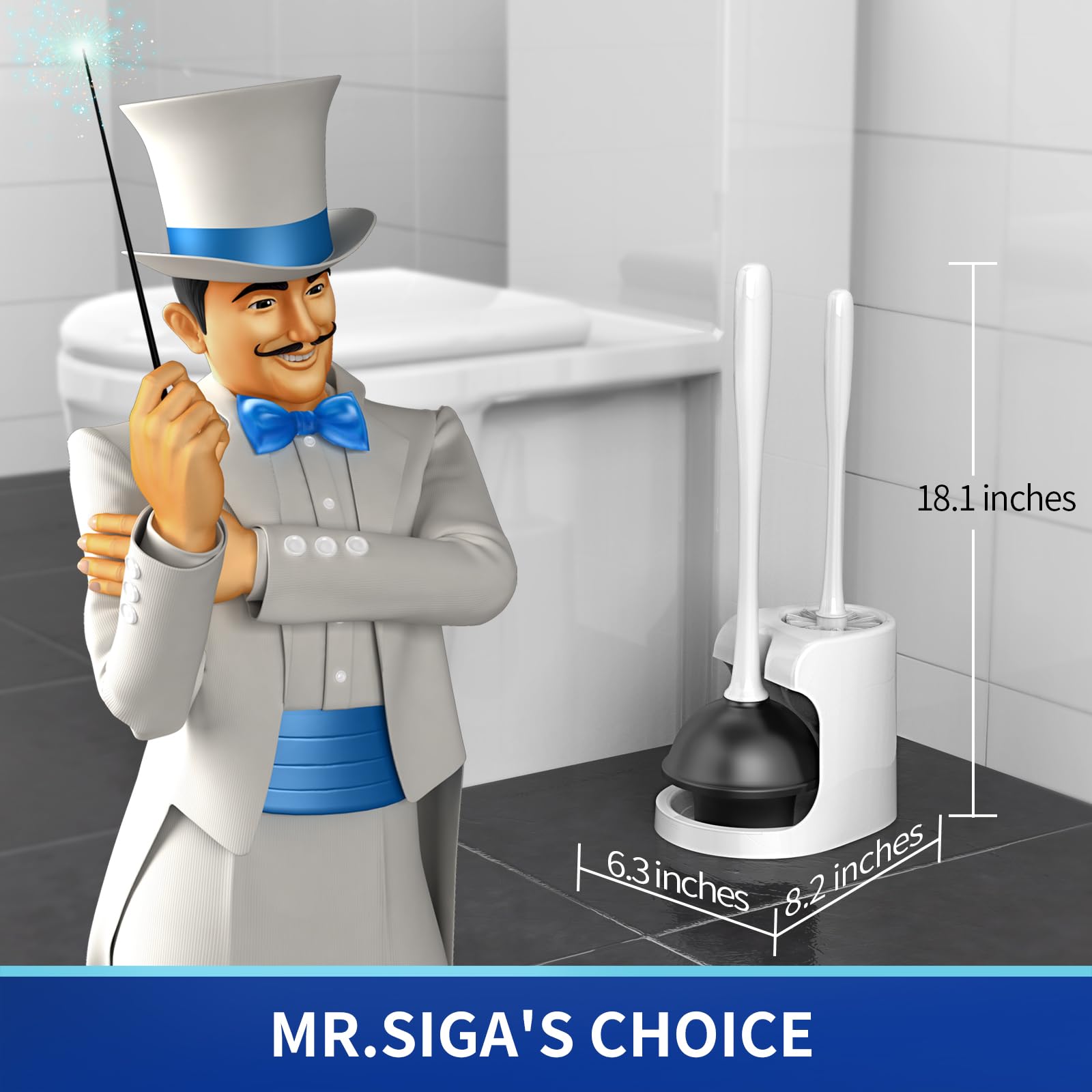 Toilet Plunger and Brush Combo for Toilet Cleaning (2 Count)
