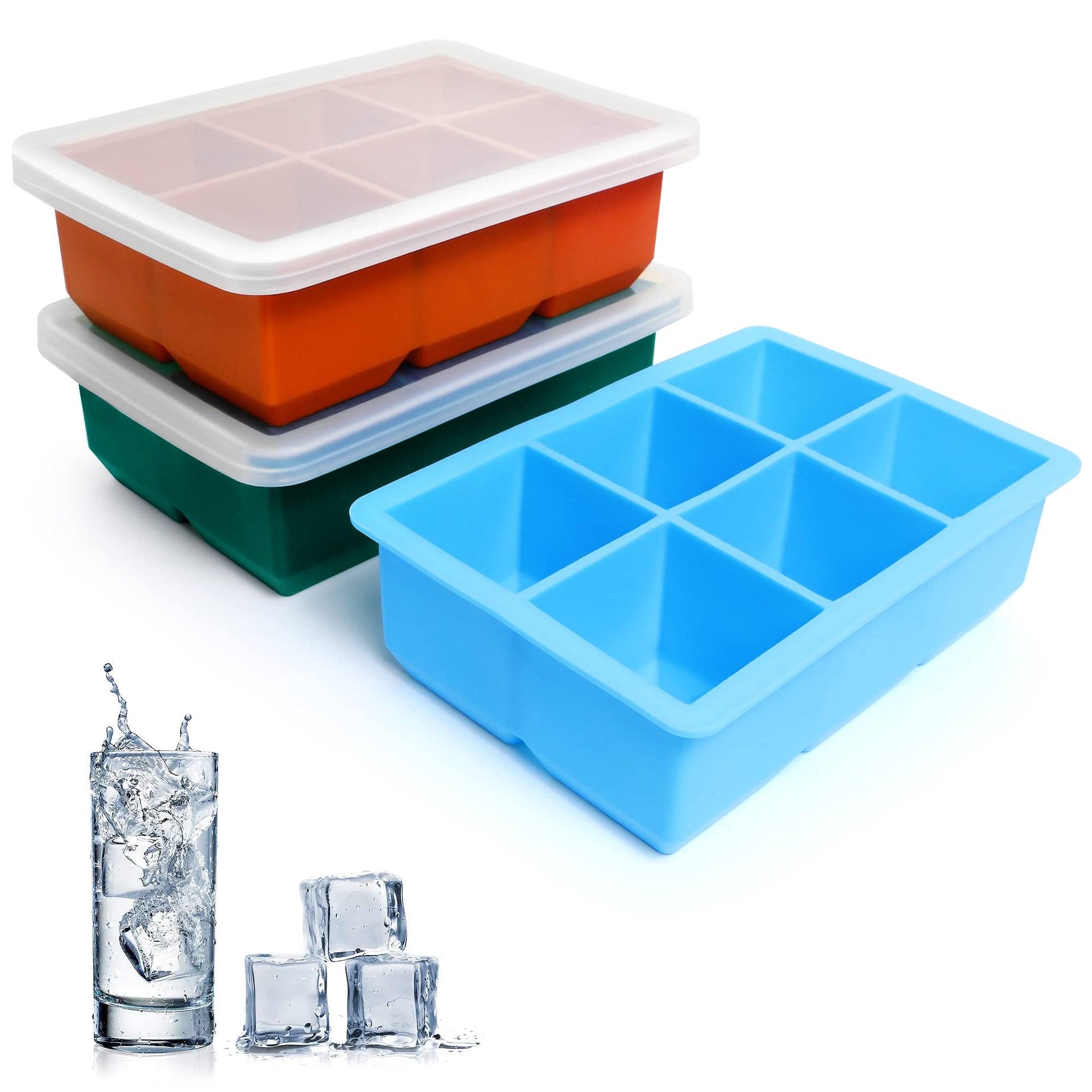 Silicone Ice Cube Trays 3 Pack (3 Count)