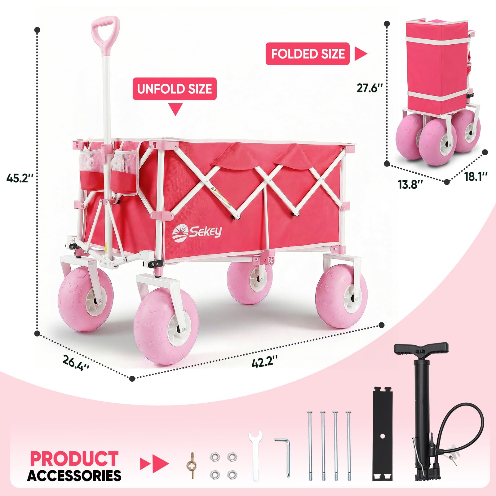 Heavy Duty Beach Wagon with 9" Big Sand