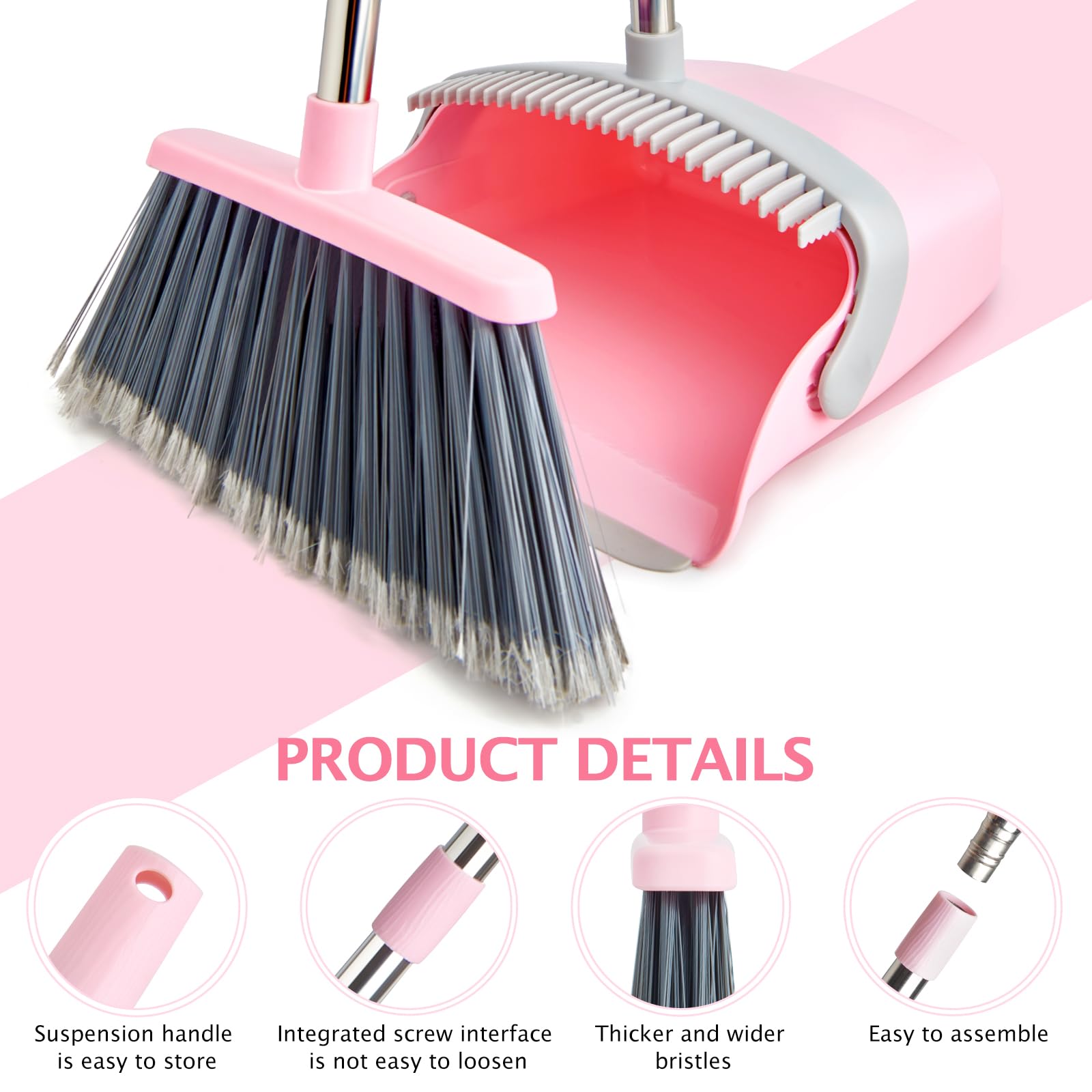 2 Pack Broom and Dustpan Combo Set (2 Count)