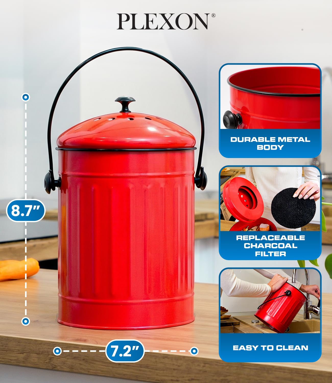 Countertop Compost Bin Kitchen with Lid