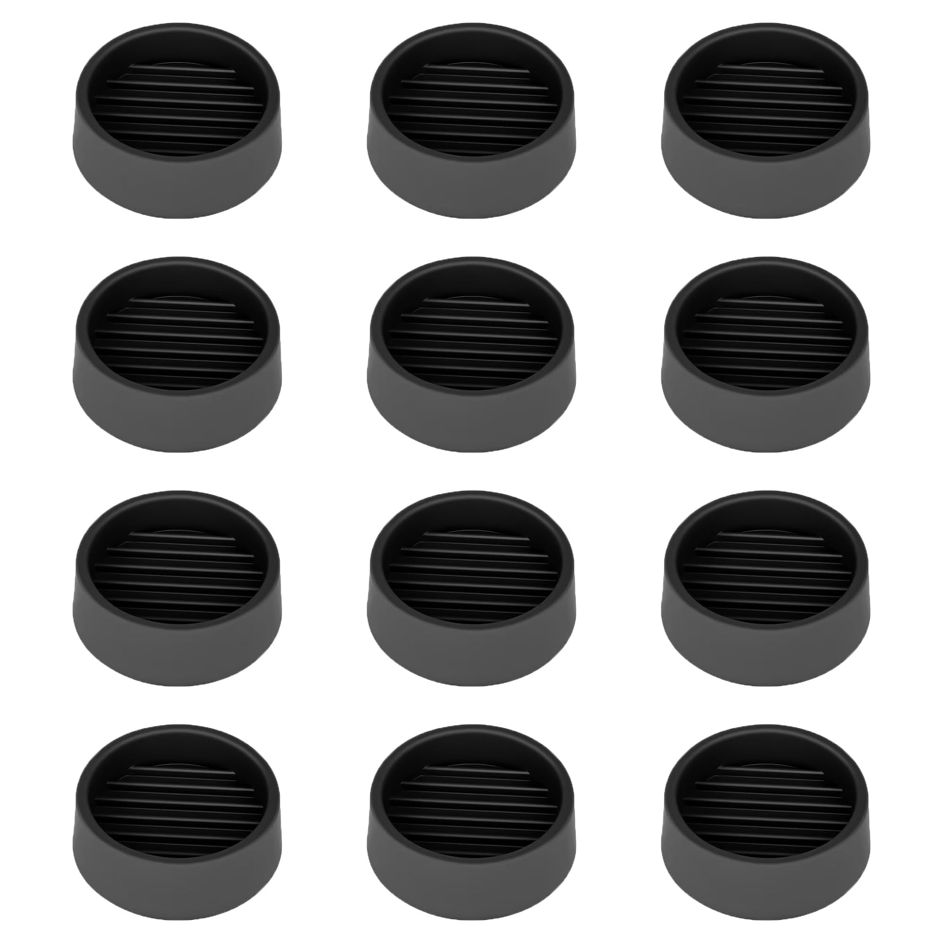 1.5X1.5 Round Rubber Caster Cups (12 Count)