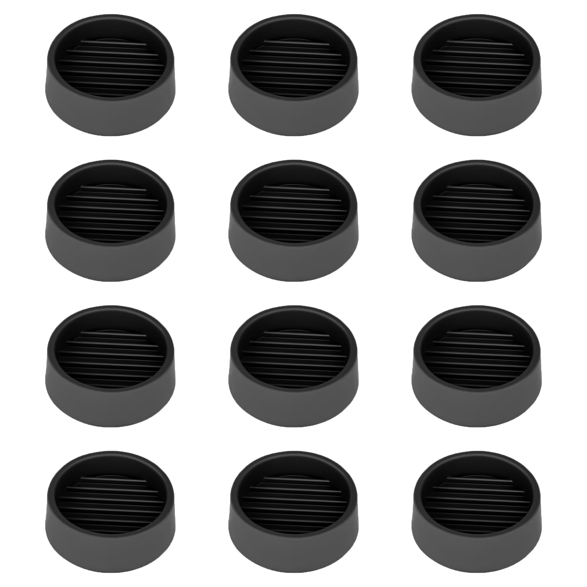 1.5X1.5 Round Rubber Caster Cups (12 Count)