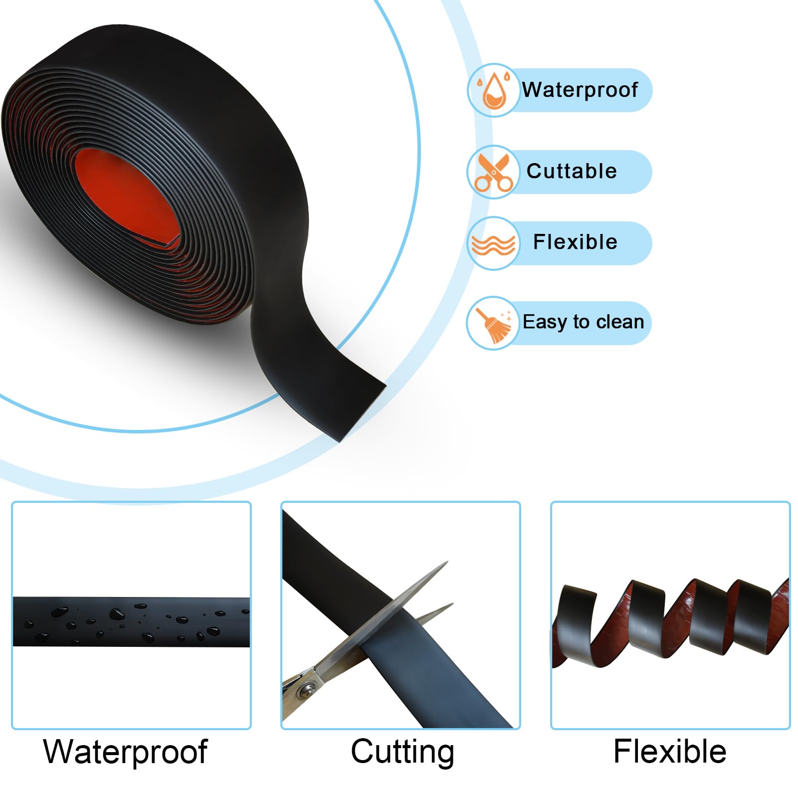Floor Door Flat Transition Strip & Self Adhesive Floor Vinyl Floor Edge Trim Laminate Floor Gap Covering Joining Strip (118 Foot)