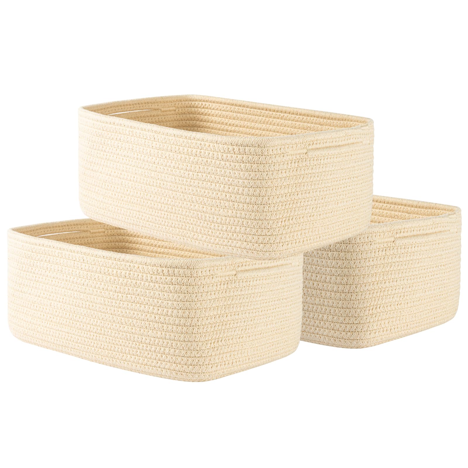 Small Woven Storage Basket for Organizing (3 Count)