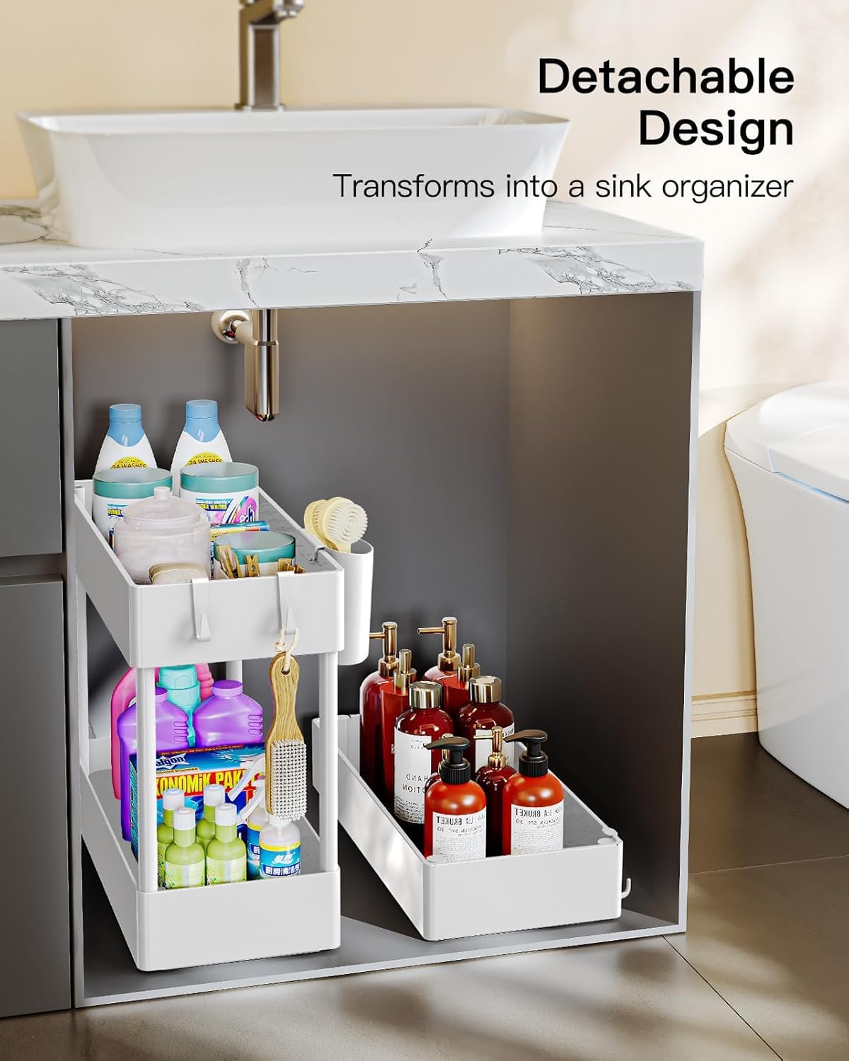 3 Tier Slim Storage Cart with Wheels