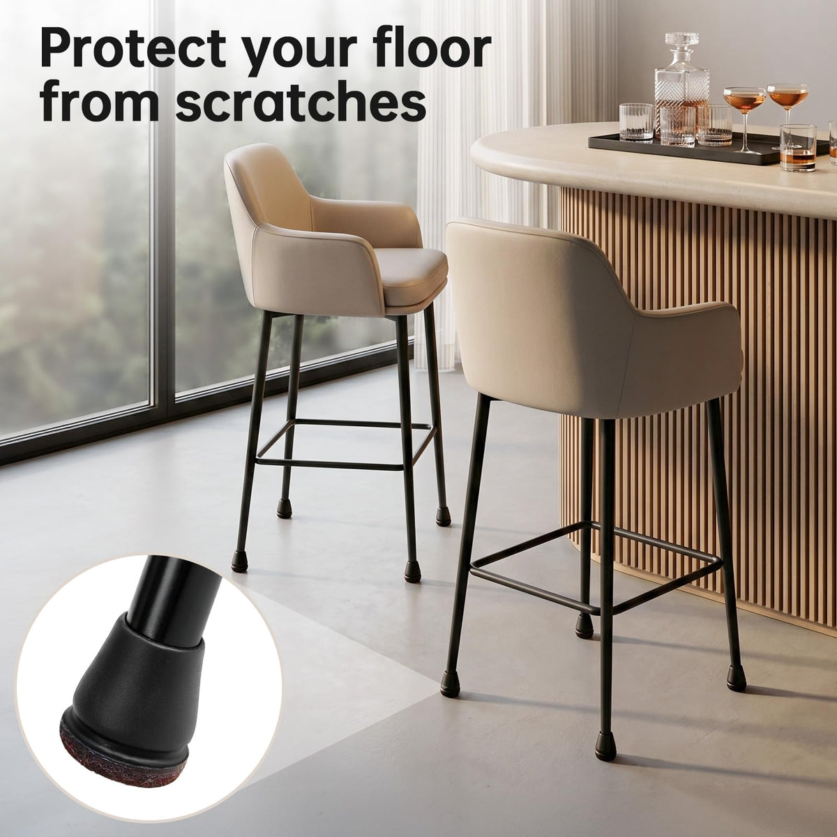 8 Pcs Small Silicone Chair Leg Sliders for Hardwood Floors