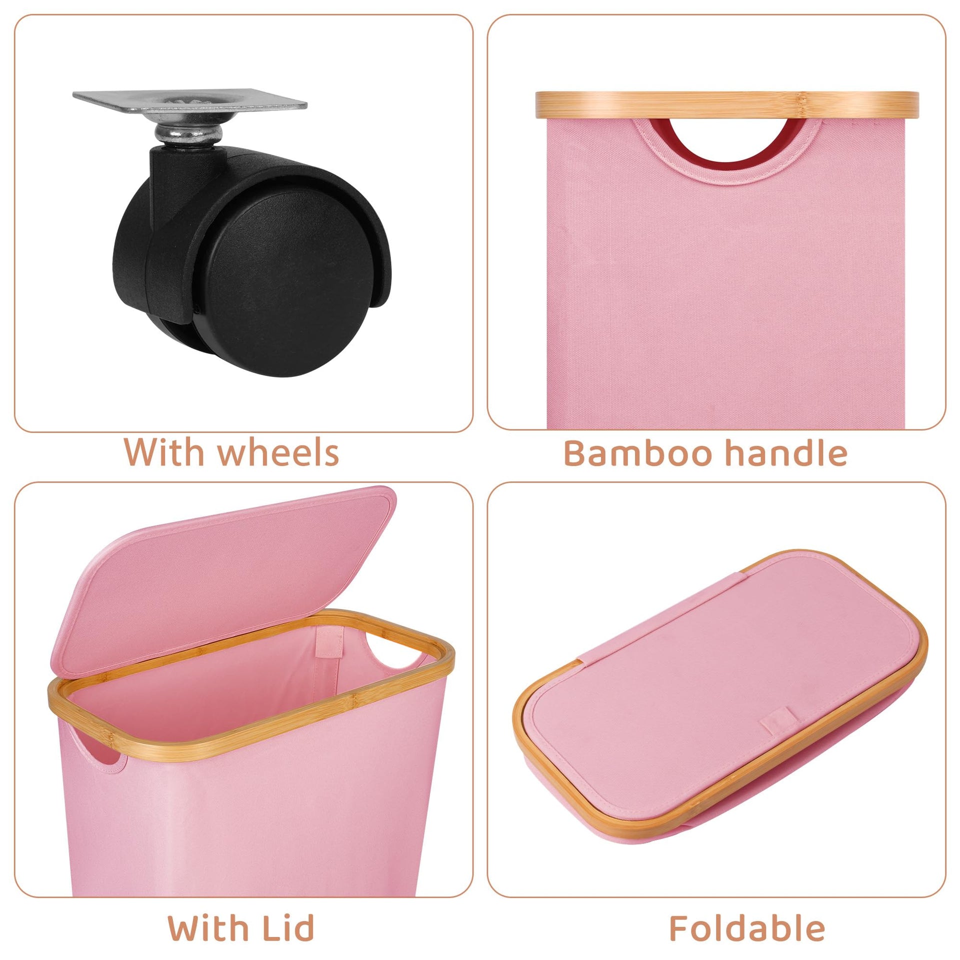 Slim Laundry Basket with Wheels