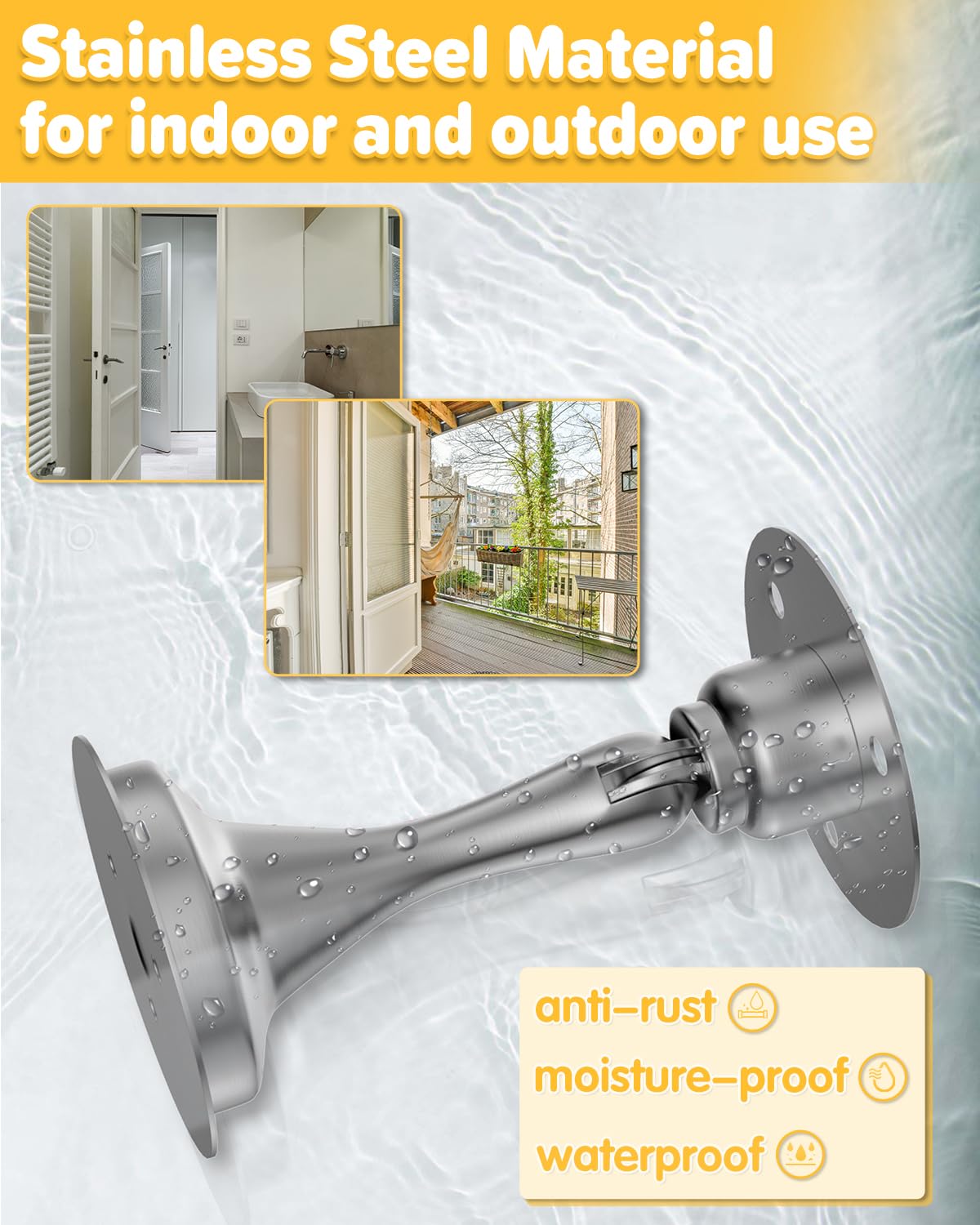 Door Stops for Bottom of Door Magnetic Door Catch Wall Mount 1 Pack Silver