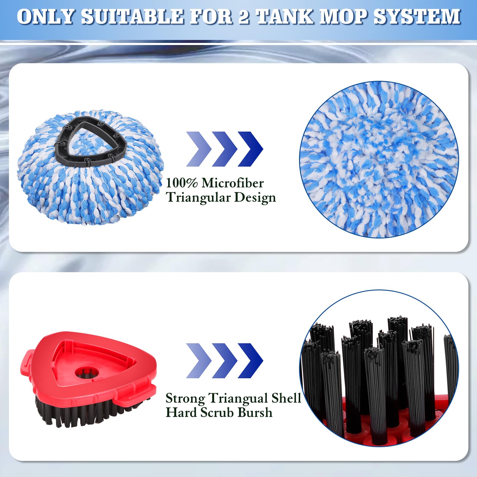 Spin Mop Refills Compatible with OCedar RinseClean 2 (6 Count)
