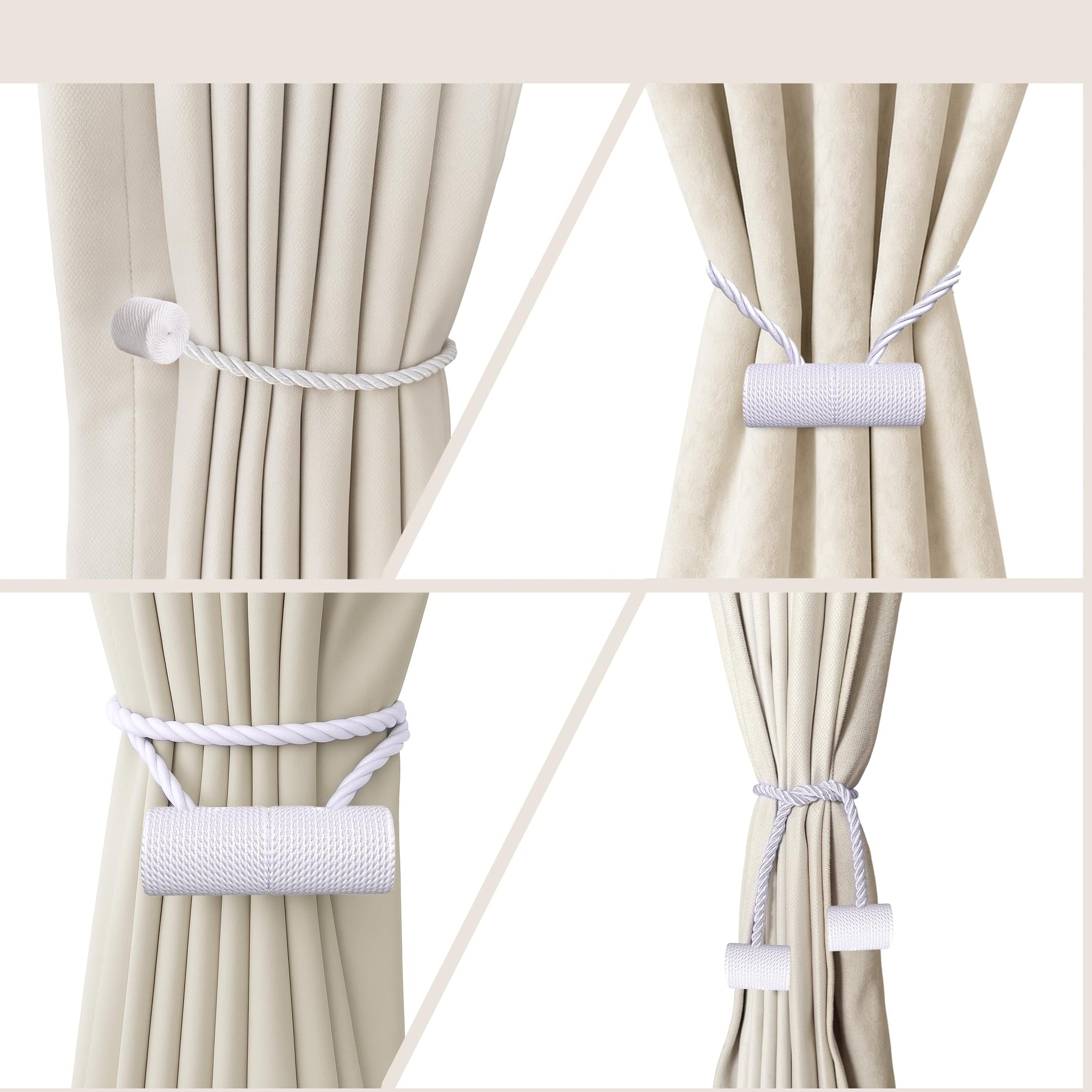 Magnetic Curtain Tiebacks White 2pcs (2 Count)