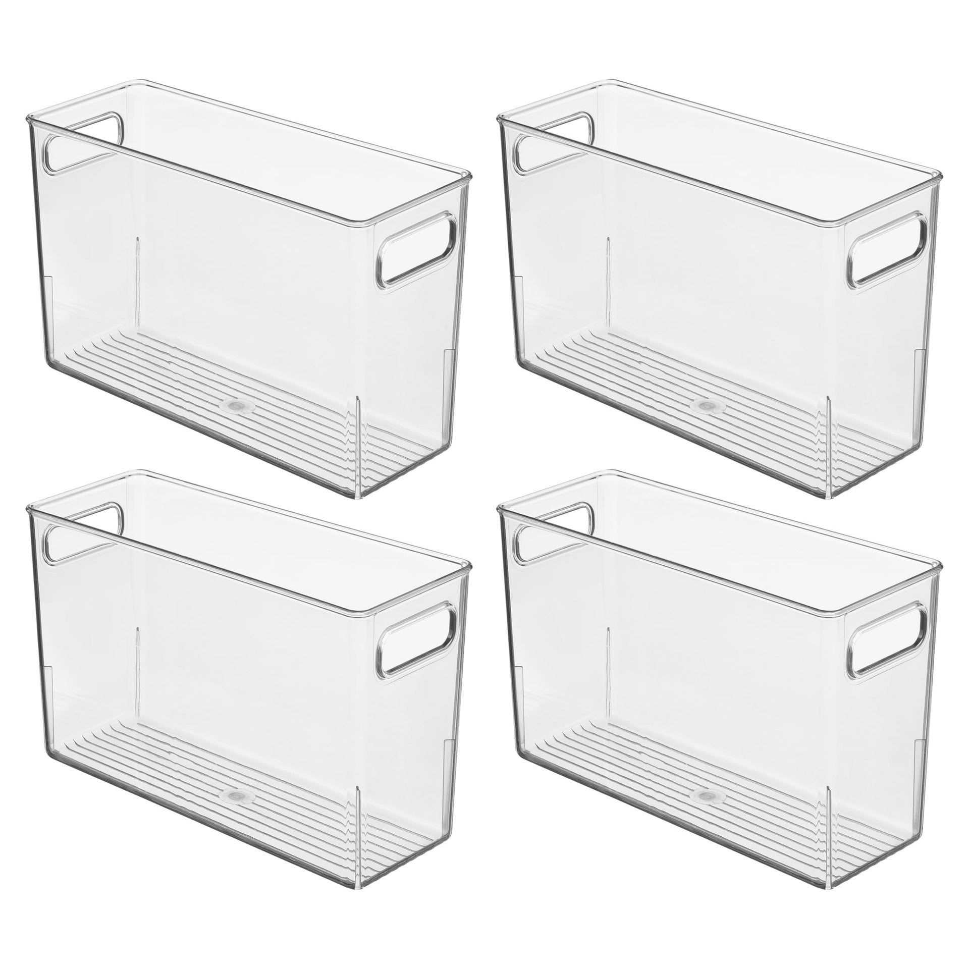 Tall Plastic Storage Bin with Handles (4 Count)